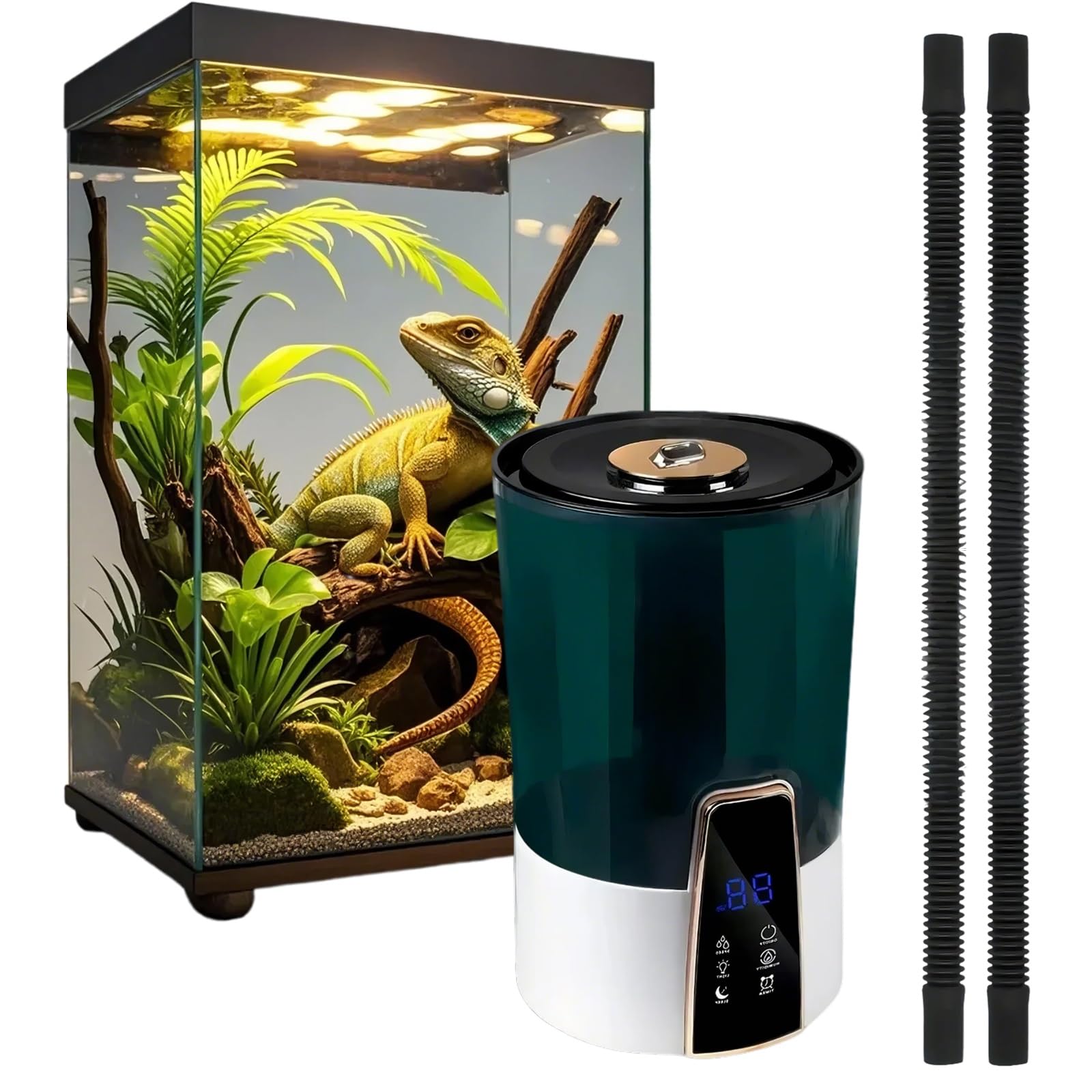 Nebulizzatore Umidificatore per Rettili, Sistema di Nebulizzazione per Rettili, Umidificatore Nebulizzatore per Terrari, Grande capacità 4L.