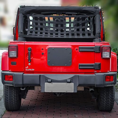 Miniatura 7 de JeCar Cubierta de placa de ventilación para puerta trasera con aluminio para Jeep JK Wrangler y Unlimited 2007-2018 (sin logotipo)