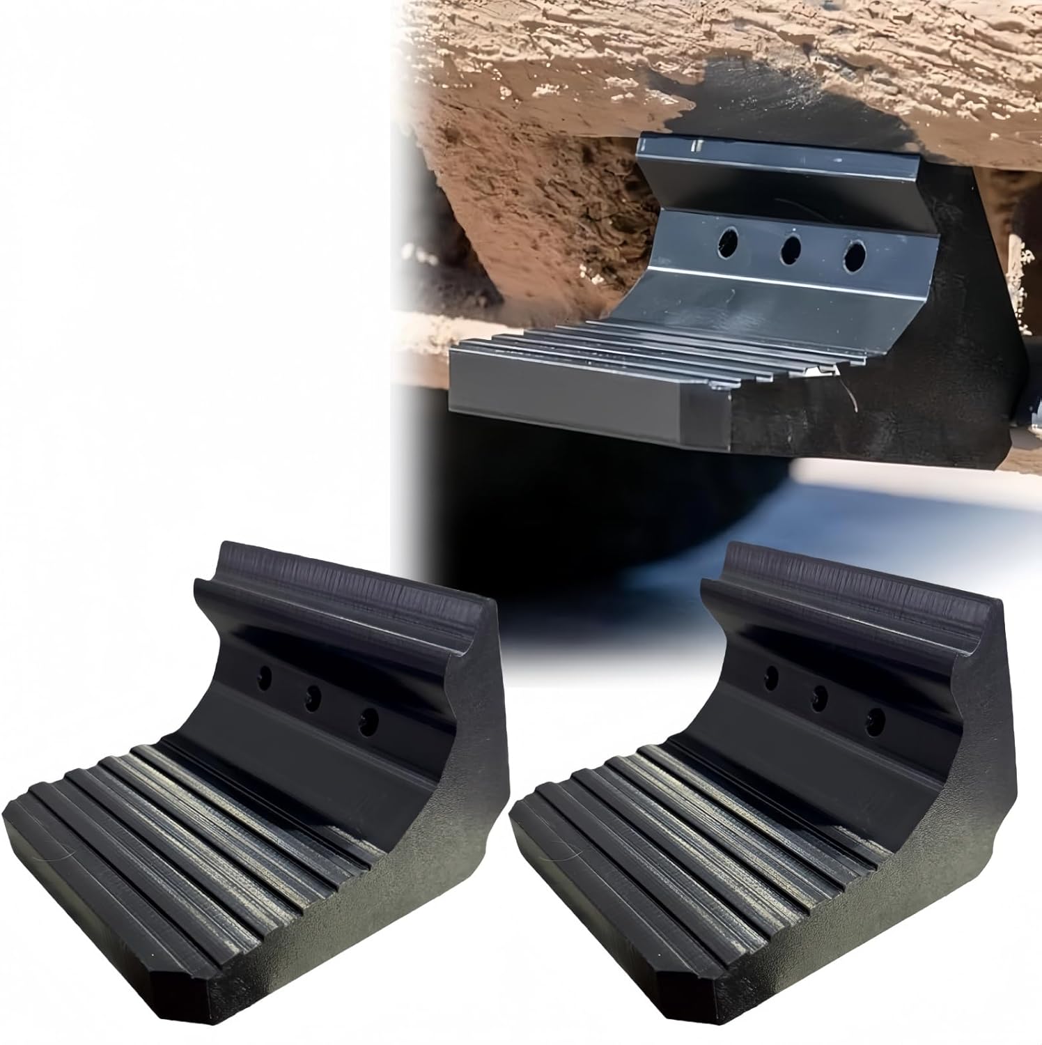 Upgraded Snap-On Side Steps Compatible with Chevy Colorado ZR2 (2nd and 3rd gen), Heavy-Duty Off-Road Side Steps, 2PC