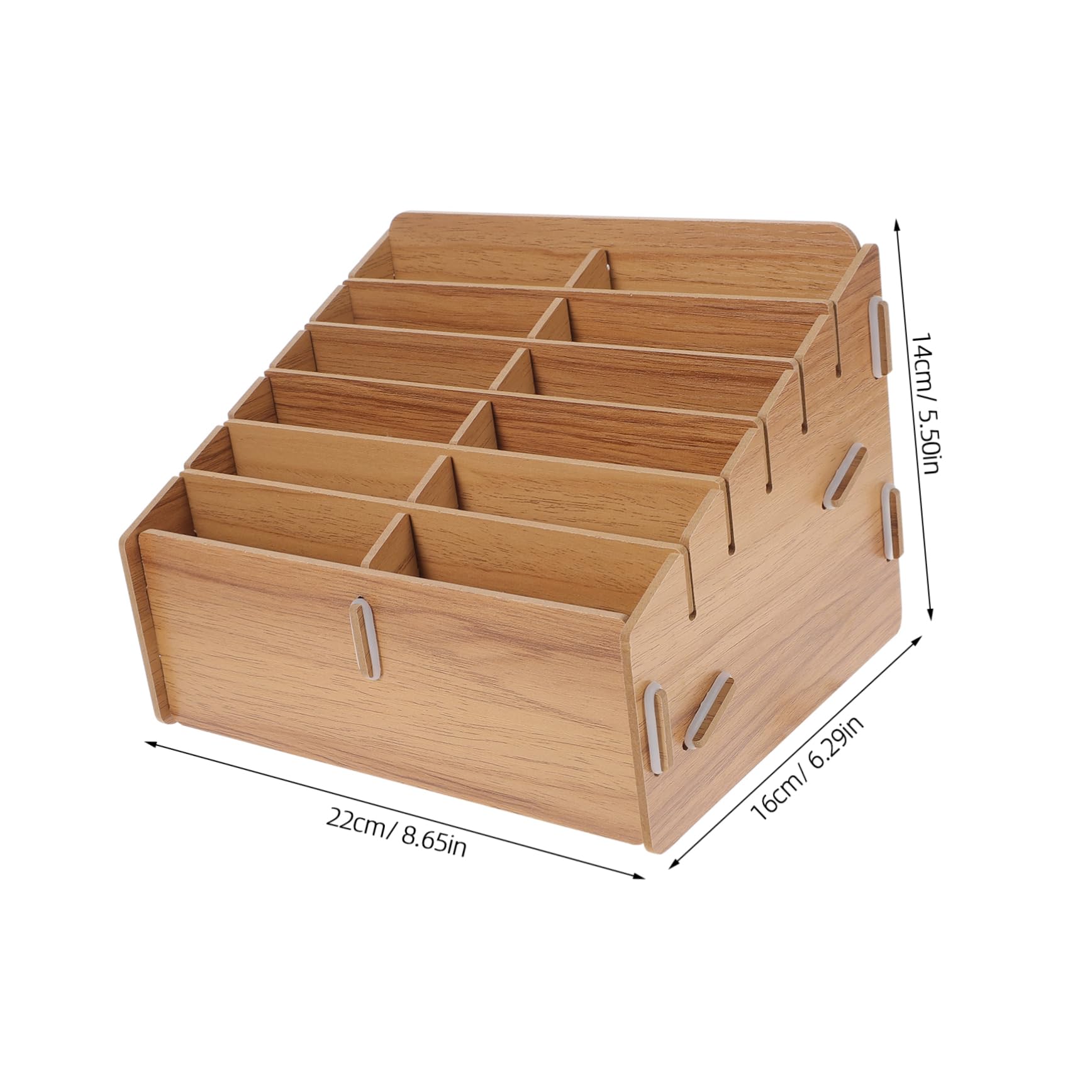 Caja de Almacenamiento para Cartas de Juego y Naipes 12 Compartimentos Madera Nogal Organizador Multi-cuadrícula Portátil para Coleccionistas y Juegos de Mesa