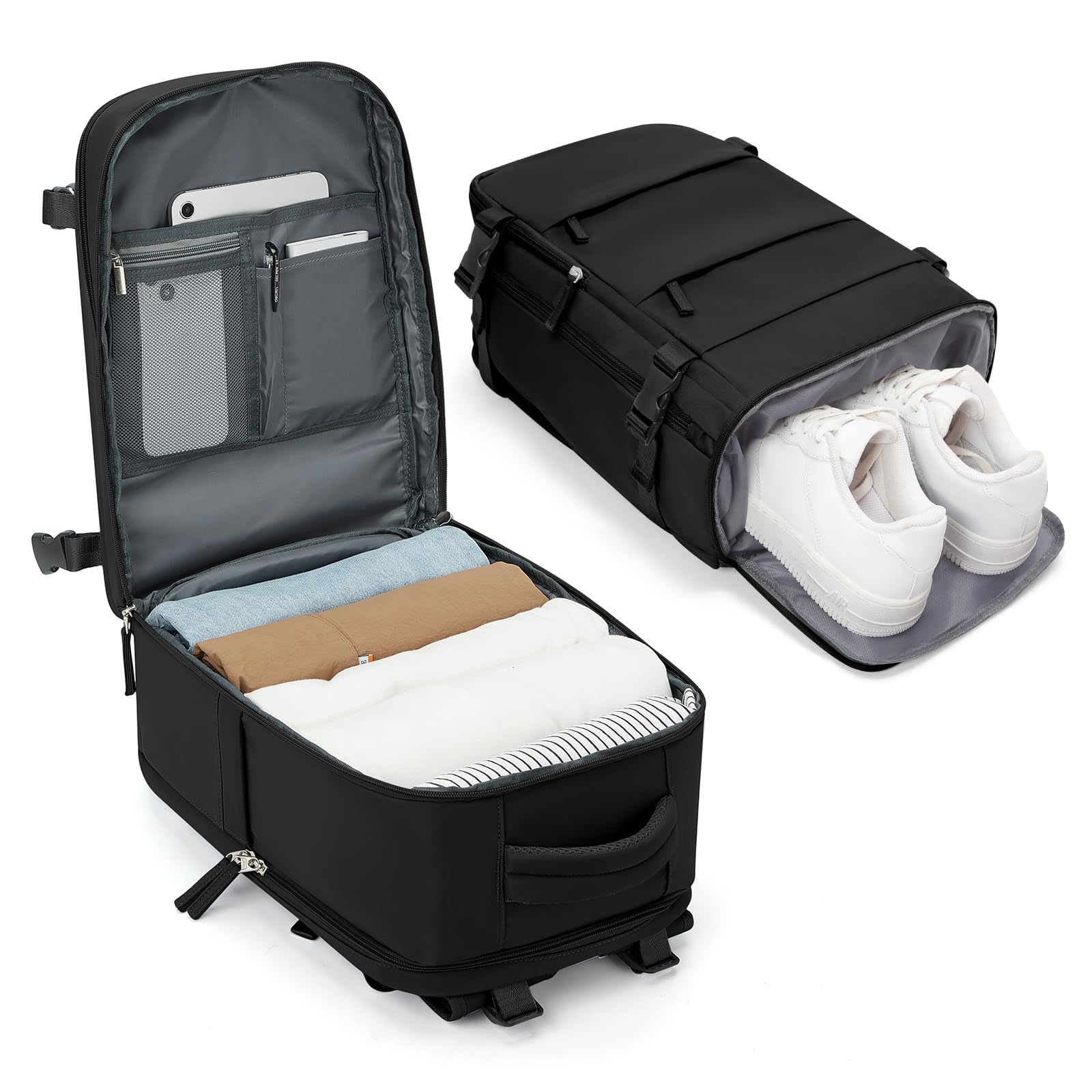 BJLFS Vakuum Rucksack Handgepäck Ryanair Handgepäck Damen Carry on Luggage mit Vakuumsystem und Airbag 14 zoll Laptopfac