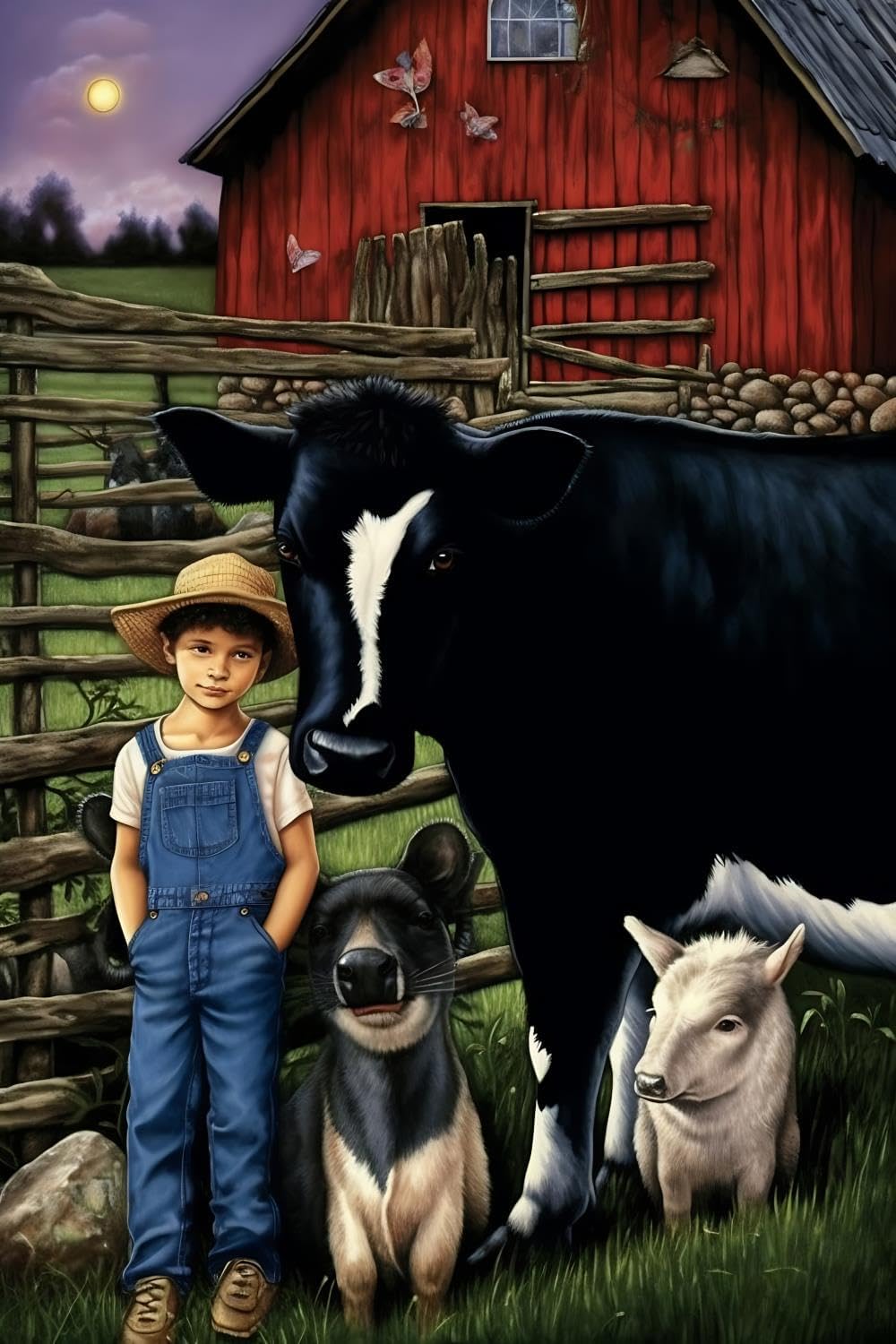 DIY Cow Diamond Painting Kits for Adults&Kids 5D Old Cow Sits Over Toilet Diamond Art Kits for Adults Full Drill Diamond Dots Paintings Craft for Home Wall Decor 16x20 inch