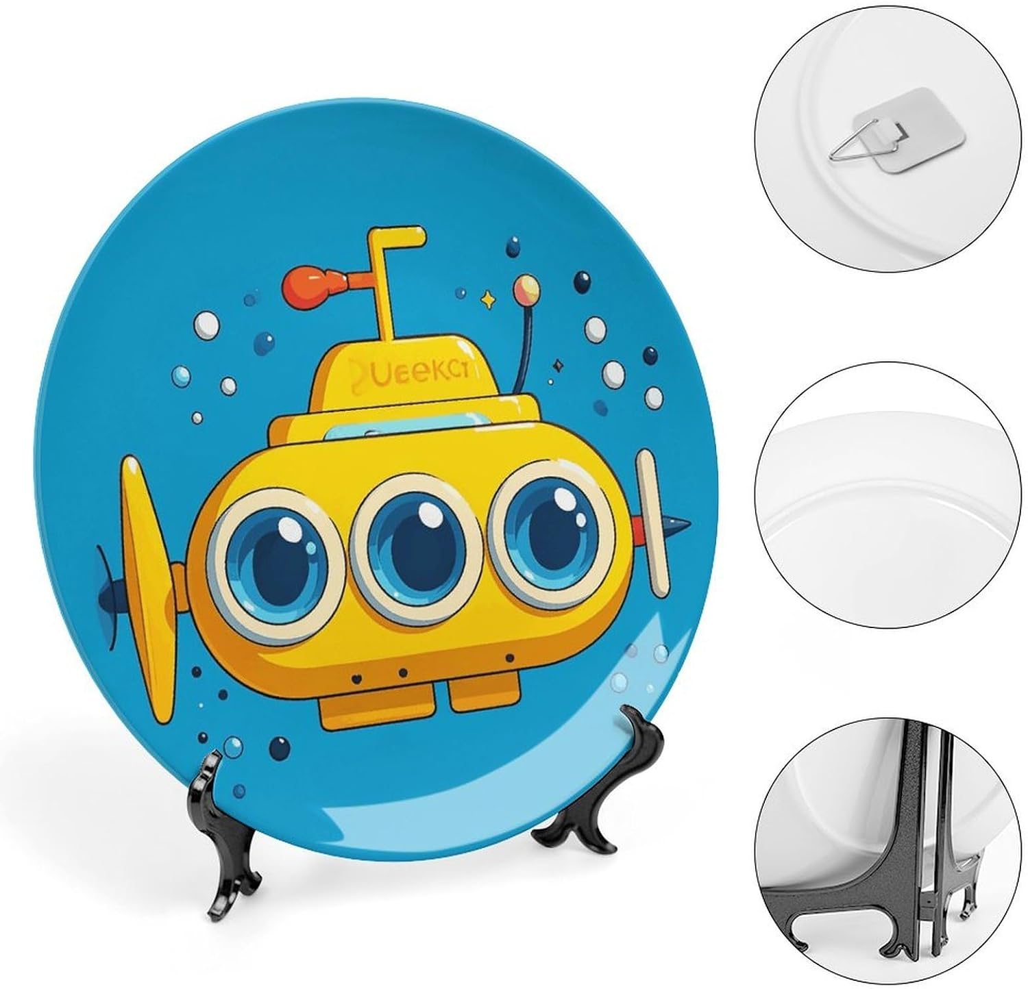 Yellow Submarine Ceramic Decorative Plate for Home, Bone China Plates image 4