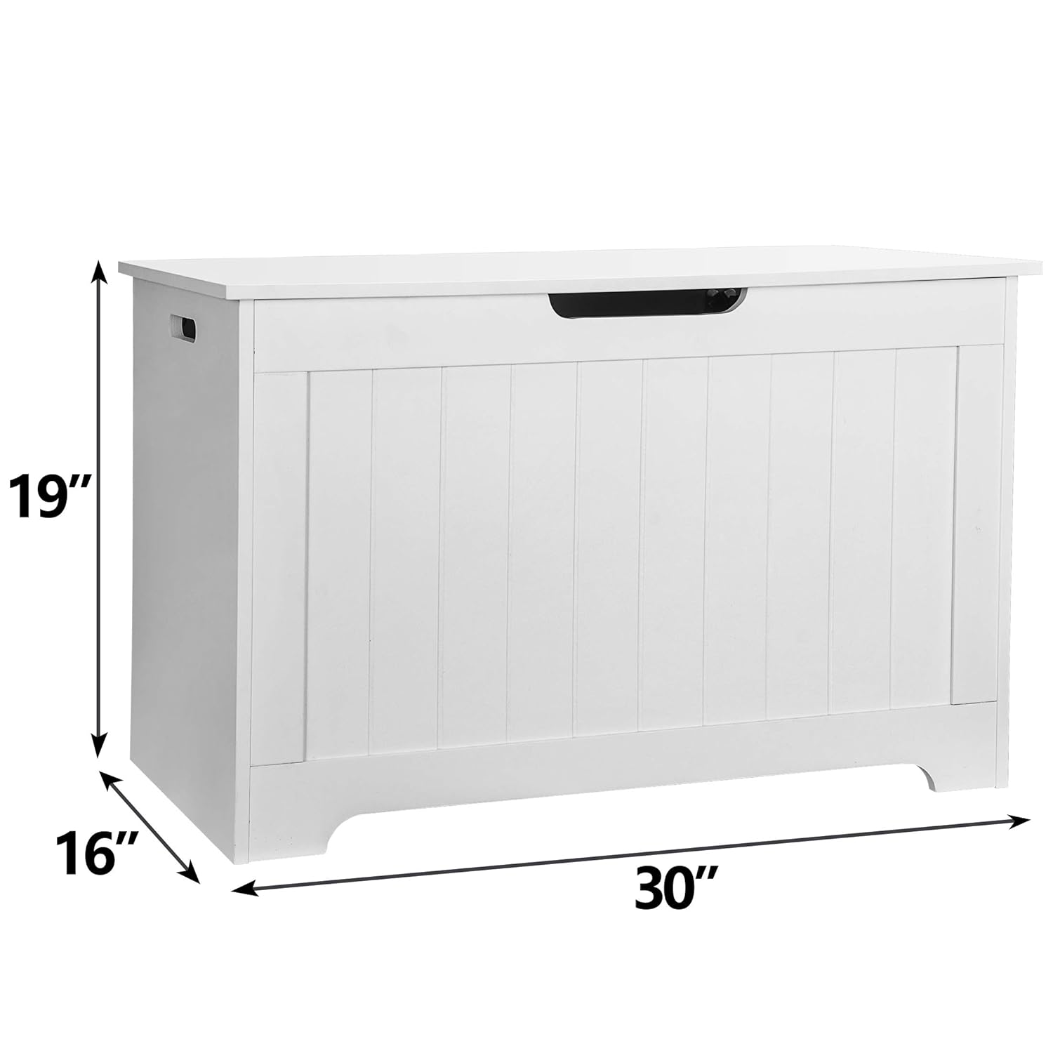 Black Friday - 50% OFF Saicool Wooden Storage Toy Chests, 30in Storage Toy Box with 2 Safety Hinge 30 inches Kids Wooden Toy Chest Storage Space for Bedroom Playroom and Living Room (White)