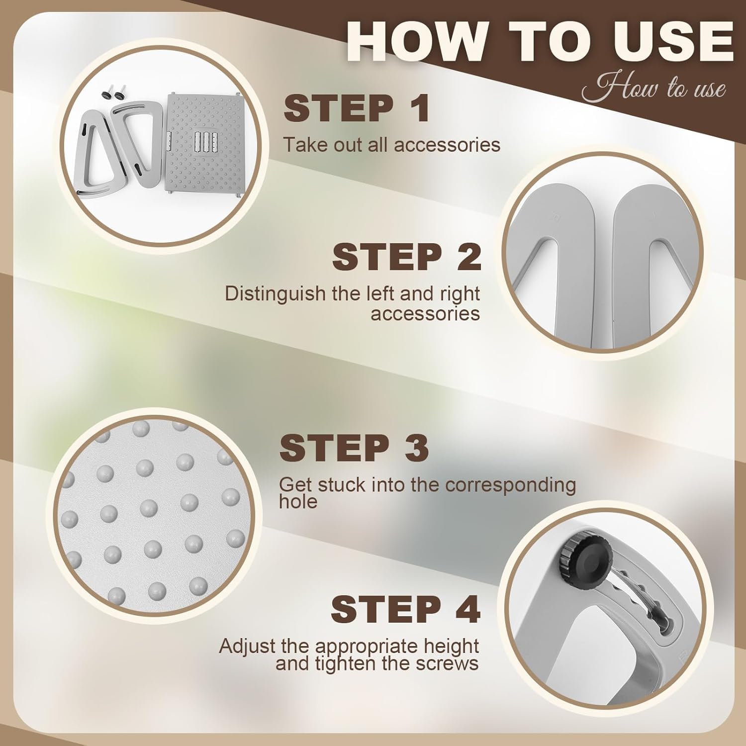 Foot rest, six heights adjustable foot for desk on work, ergonomic foot stool of office desk. Bottom of desk footrest with foot massage roller, chair footrest for leg rest (Gray, 2 pc) Foot rest, six heights adjustable foot for desk on work, ergonomic foot stool of office desk. Bottom of desk footrest with foot massage roller, chair footrest for leg rest (Gray, 2 pc)