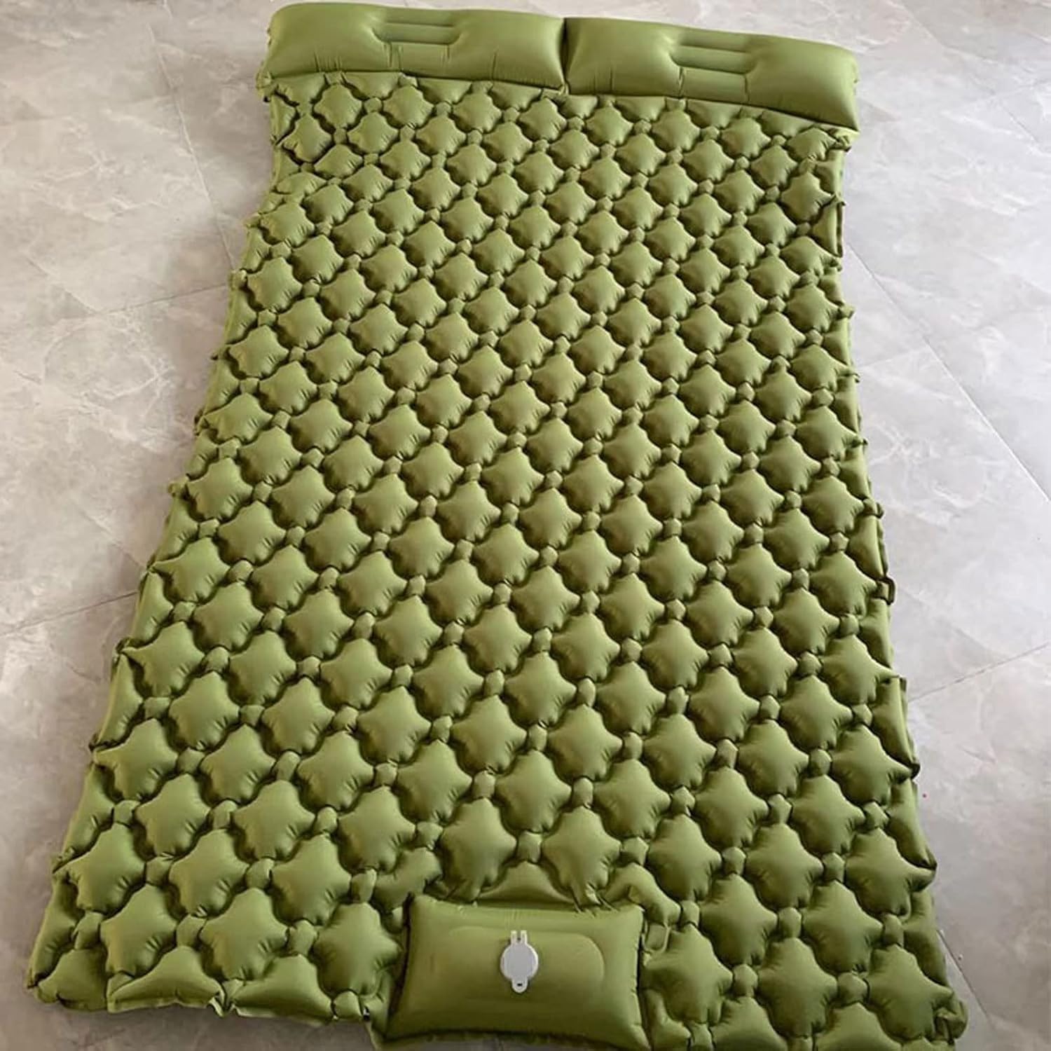 Foam Sleeping Mats Double Camp Bed Sleeping Pad Ultralight Inflatable Mattress Camping Travel Tent Mat Beach Mat Picnic Blanket Self-Inflating Mats(Green)