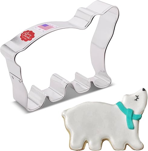 Cortador de galletas Polar Bear de 5.75 pulgadas, fabricado en Estados Unidos por Ann Clark