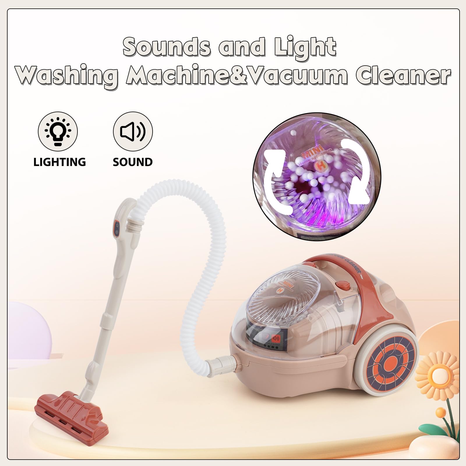 Kit Ménager Pour Enfants - Machine à Laver, Aspirateur, Distributeur D'Eau Jouets | Jeu De Rôle