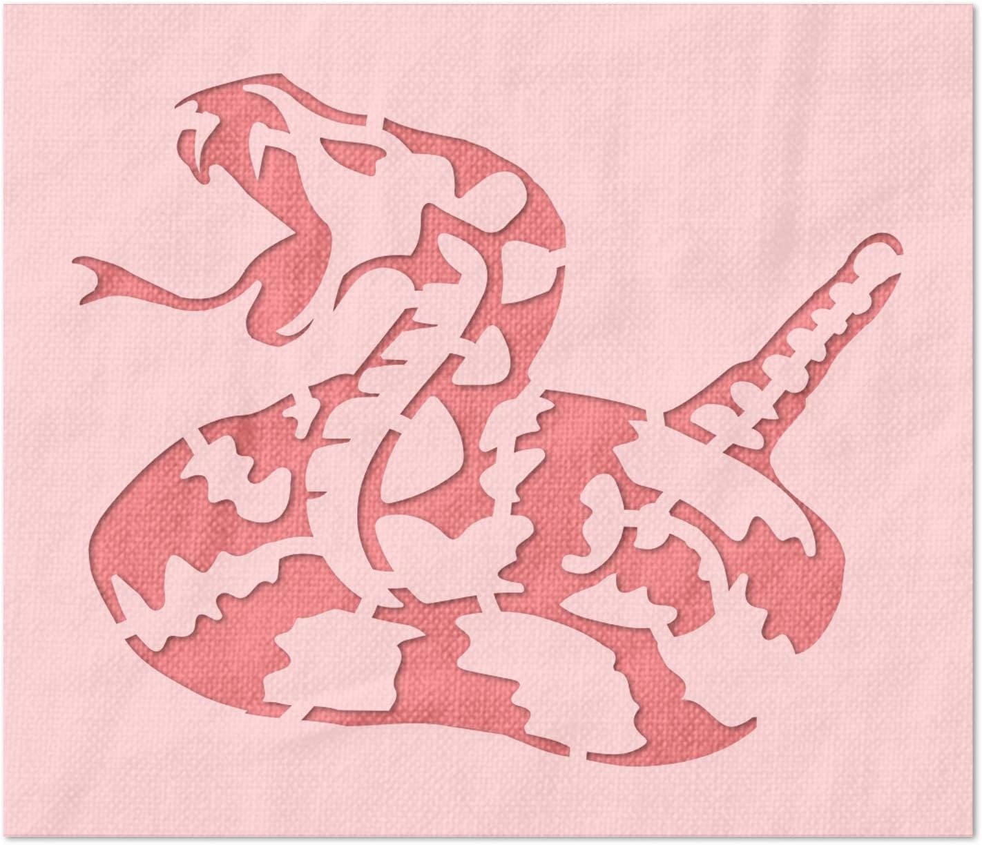 Stencil Stop Rattlesnake Stencil - Reusable for DIY Projects, Painting, Drawing, Crafts - 14 Mil Mylar Plastic (18 x 15 inches)
