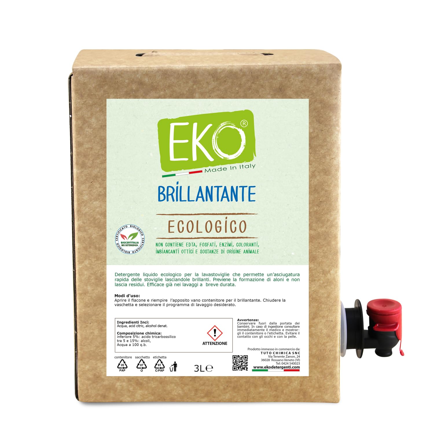 EKO Brillantante Lavastoviglie 3L Bag in Box