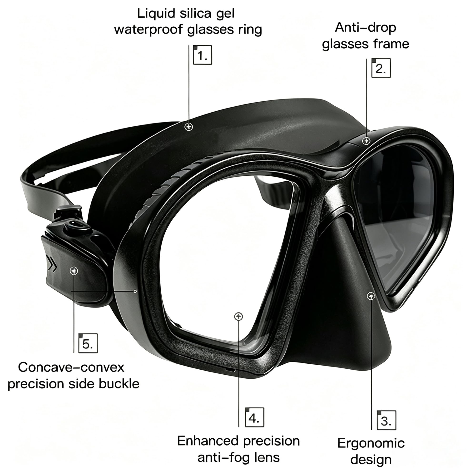 Máscara profesional de buceo libre húmeda de bajo volumen, antifugas, vidrio templado, máscara de buceo libre, buceo, apnea, pesca submarina, esnórquel tipo J
