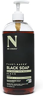 Dr. Natural Multi-Purpose Black Liquid Soap - Natural West African Body Wash - Gentle Hand Soap and Body Soap - Deep Moist...
