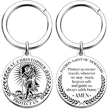 St Christopher Keychain St Christopher Medal For Car Protection Keychain Traveles Catholic Gifts For Men Women