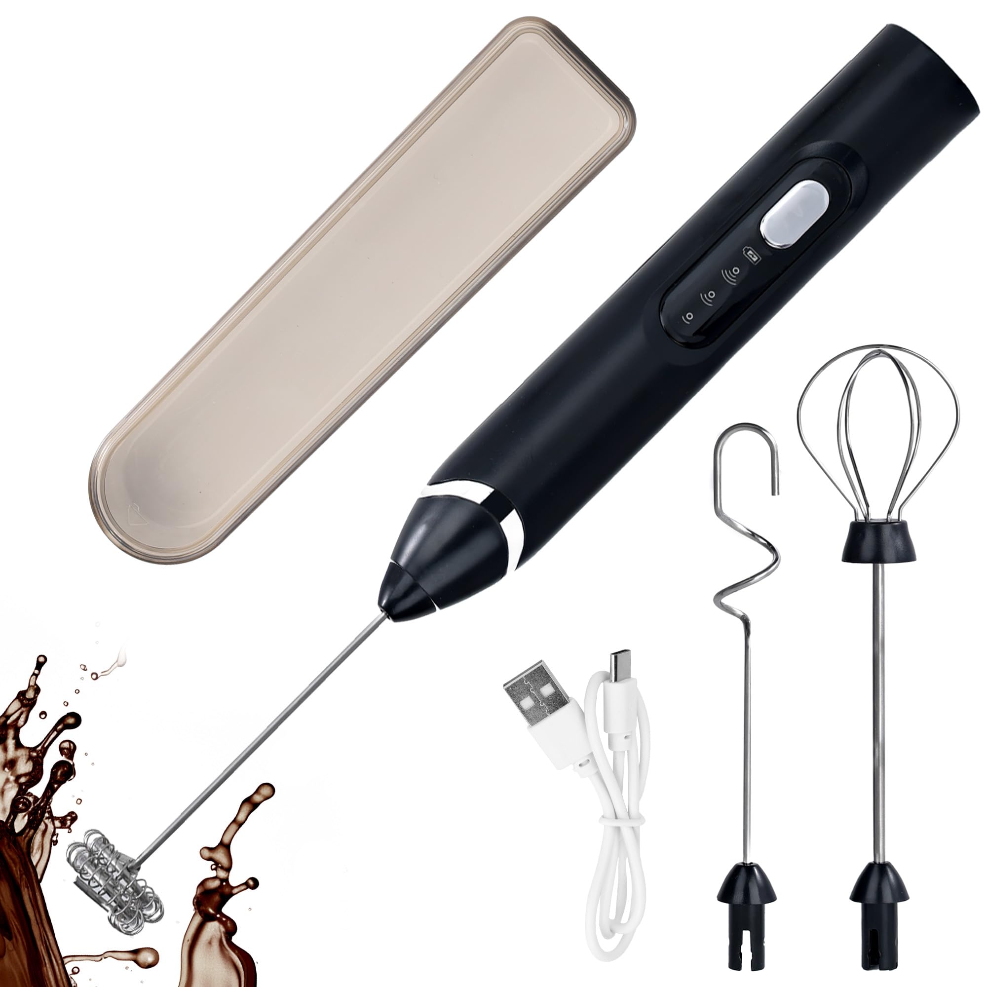 Mousseur à lait rechargeable pour un cappuccino onctueux au petit-déjeuner