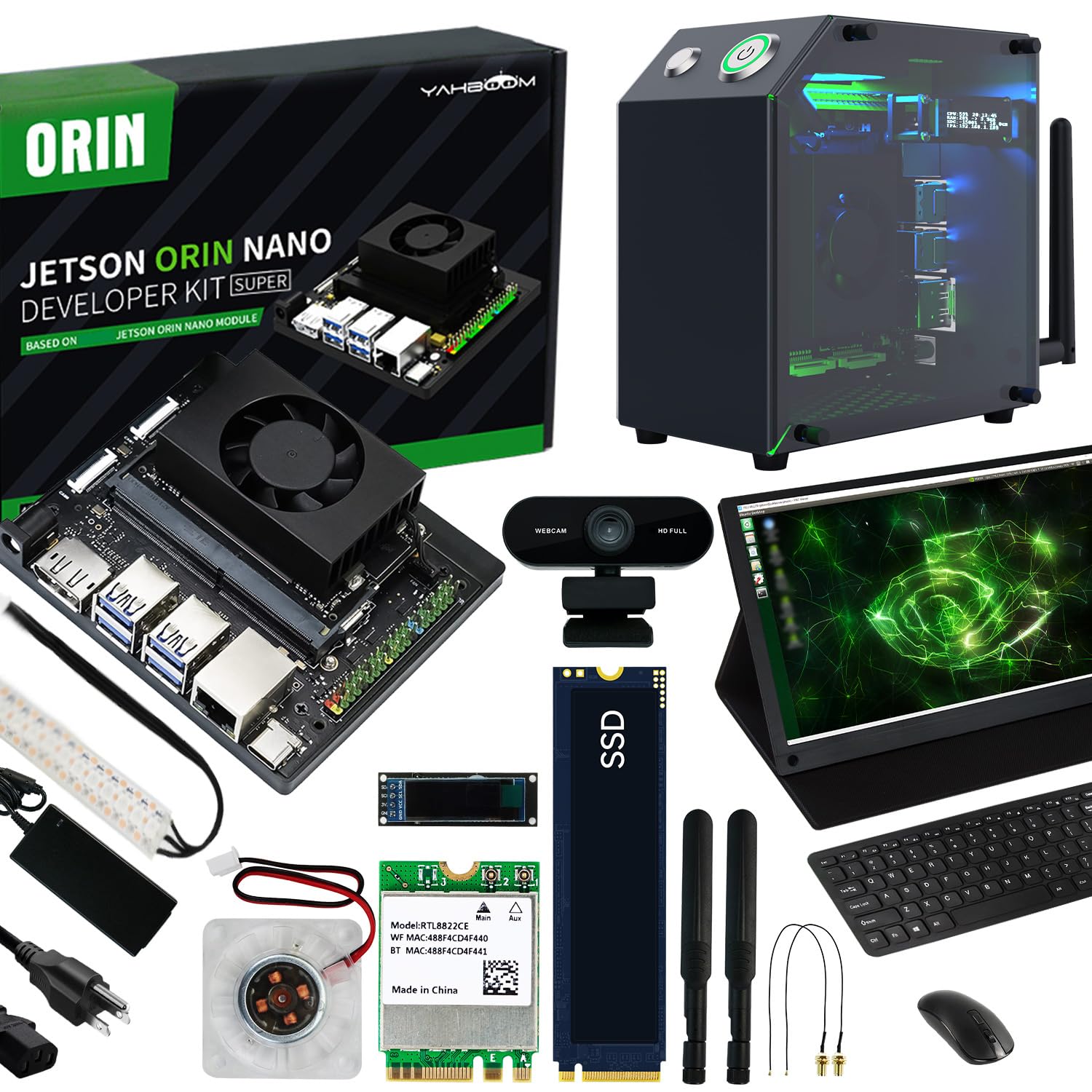Yahboom Jetson Orin Nano Super 8GB RAM Development Kit 67 Tops,256G SSD Ubuntu 22.04 System Artificial Intelligence Robot Kit Provide ROS2 Data (Orin Nano 8GB Basic Kit) — view 9