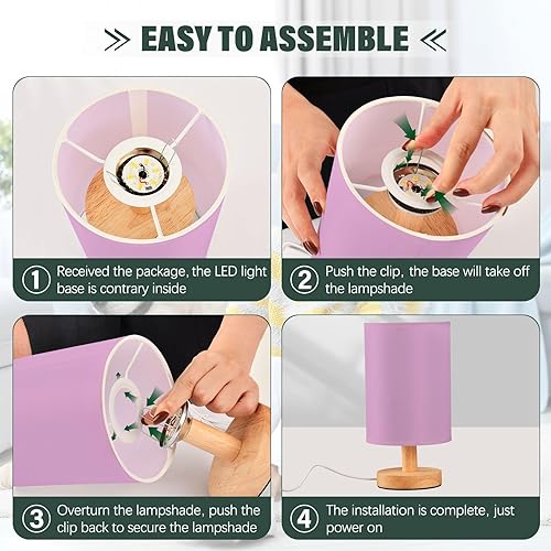 Miniatura 4 de Nightstand Lamps Decorative Table Lamp Elegant Plum Night Lights for Adults College Dorm lámpara de mesa para