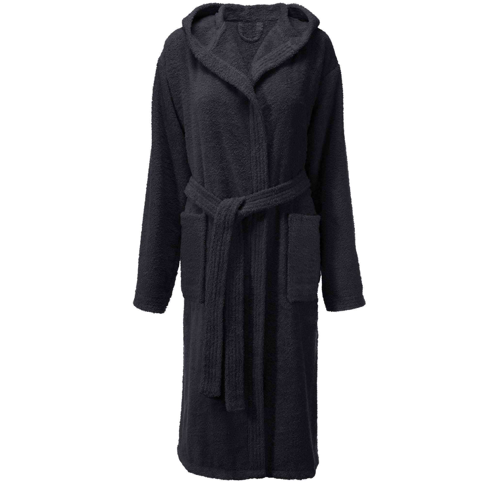 CelinaTex S-XXL Bademantel Kapuze Uni lang aufgesetzte Taschen Damen Herren Unisex warm Frottee Baumwolle Morgenmantel, Sauna, Spa, Pool, Bad, flauschig und komfortabel OEKO-TEX Arizona