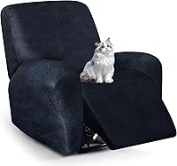 Vista 10 de Fundas para sillas reclinables con aspecto de cuero, funda elástica de 4 piezas, funda suave para silla reclinable, protector de muebles lavable