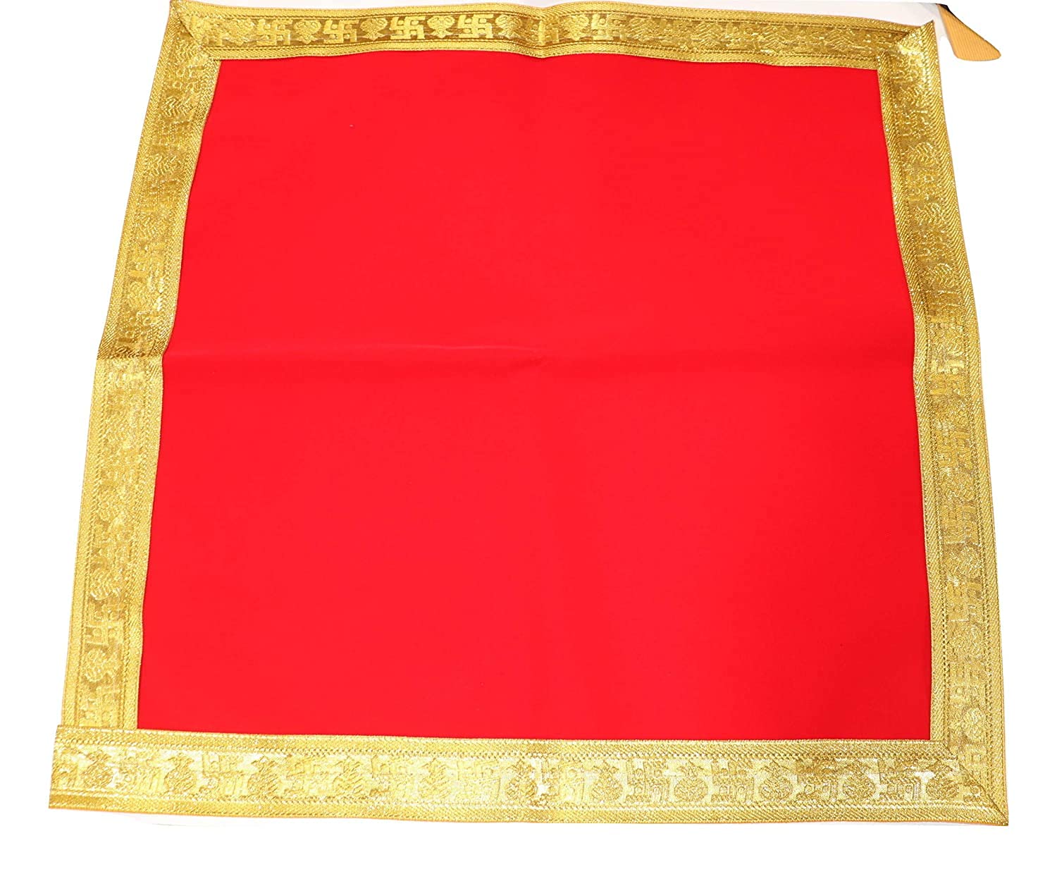 Reliable Ganpati Baithak Assan/Ganpati Rumal/Embroidered Puja Cloth/Puja Assan/Puja Chowki Assan/Puja Altar Cloth for Multipurpose Use for Home Mandir,Size- 18 * 18 Inch, Pack of 3 - Image 2 thumbnail