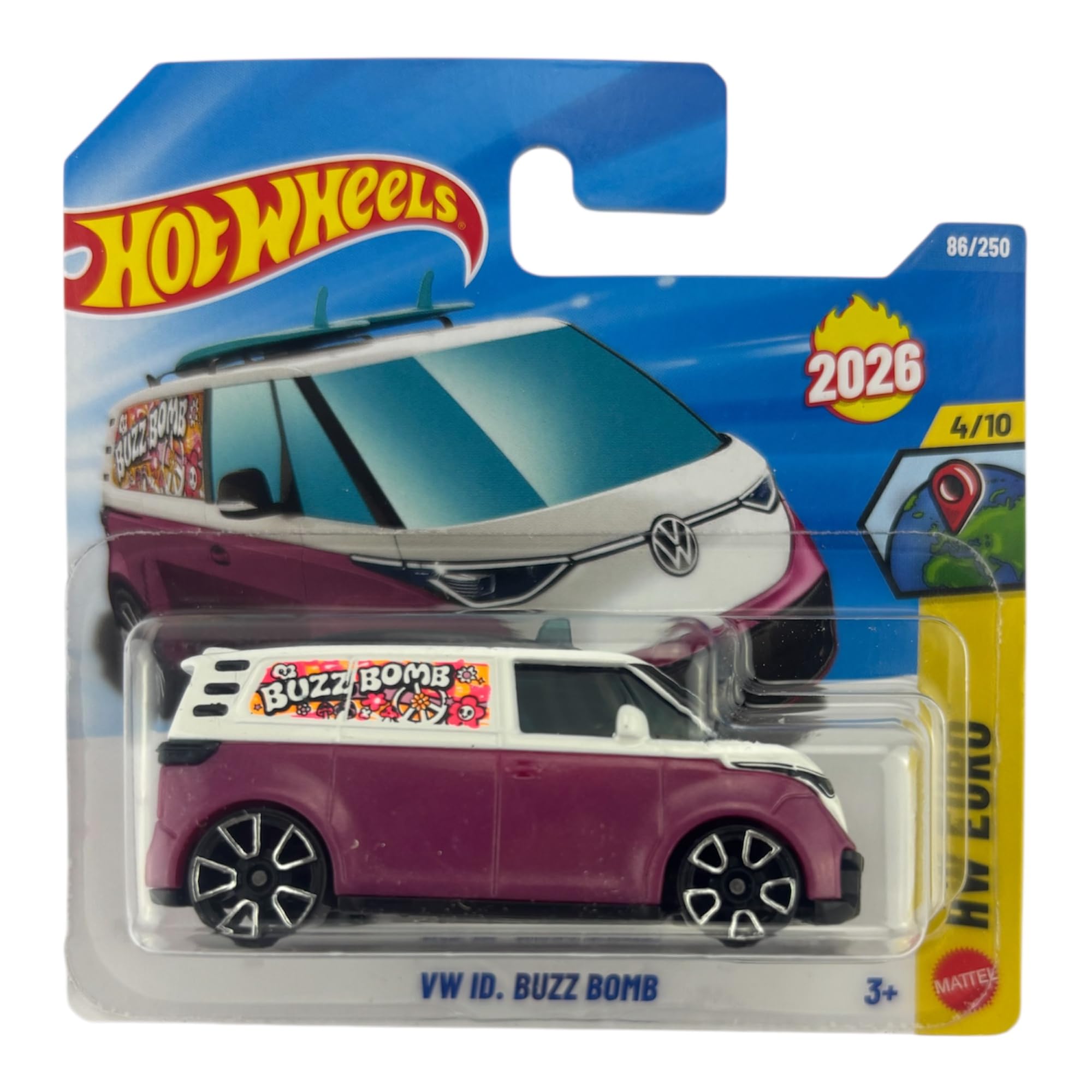 Amazon.com: Hot Wheels VW ID. Buzz Bomb Van [White & Purple] HW