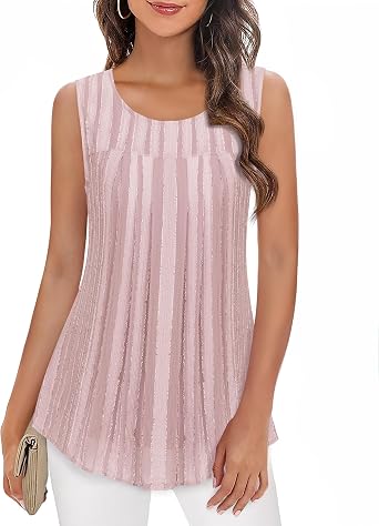 Timeson Womens Sleeveless Chiffon Tank Top Double Layers Casual Blouse Tunic