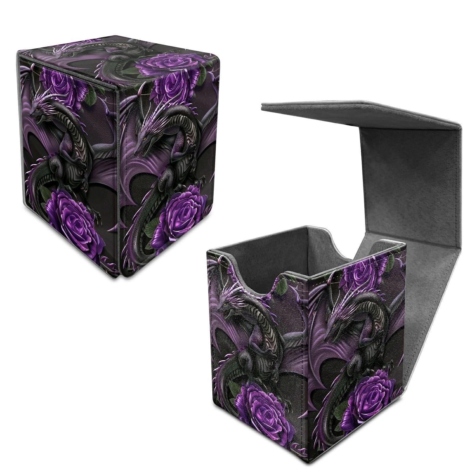 Amazon.com: Dikoer Purple Rose Dragon Card Deck Box, MTG Commander