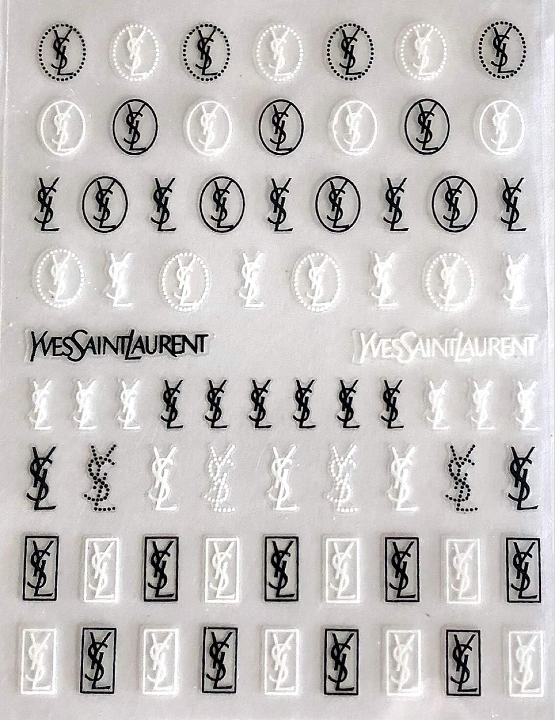 JoyKott 3D Premium Brand Nail Art Stickers Beeg Shert YSL