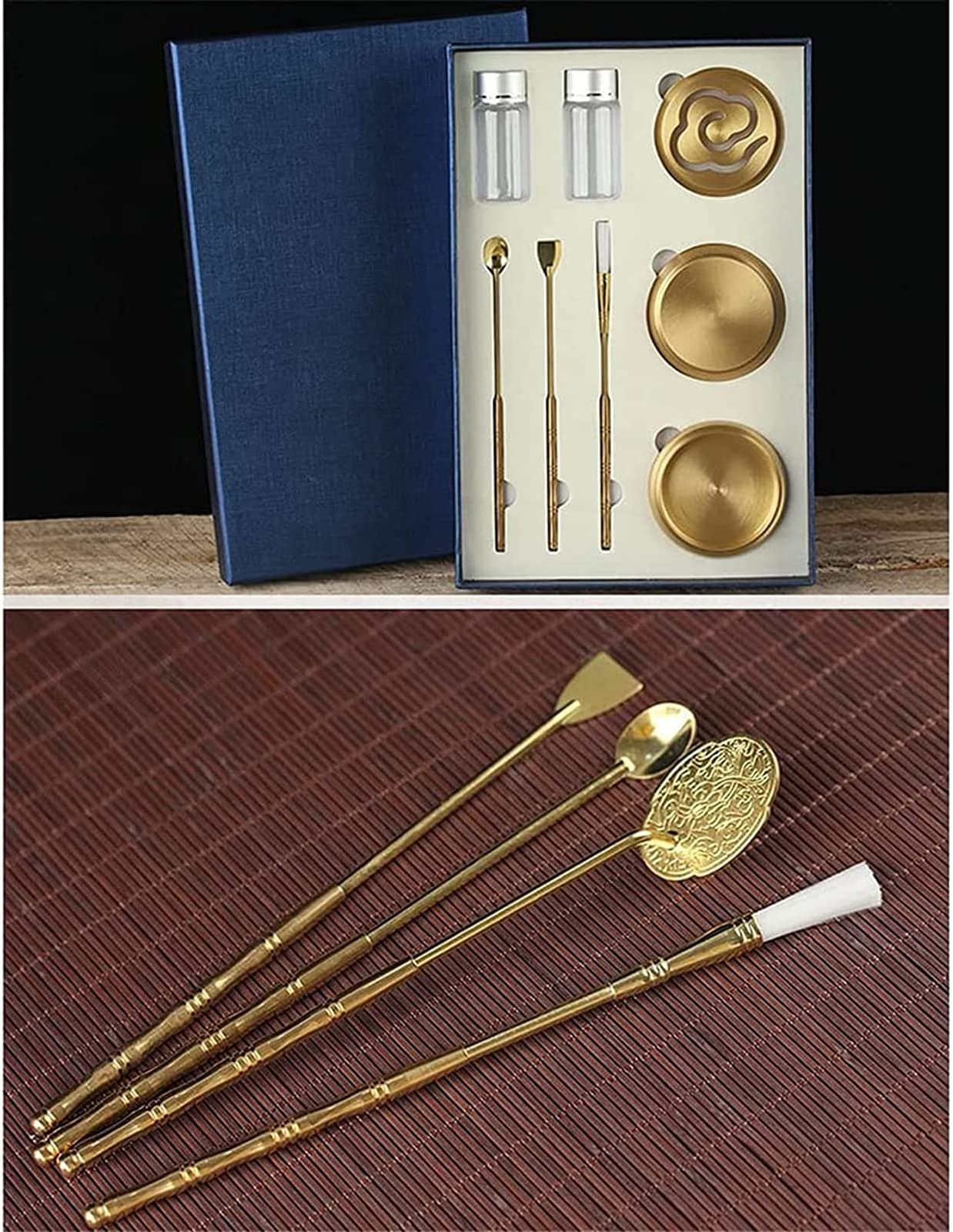Kit Per La Produzione Di Incenso in Ottone, Stampo Per Incenso, Stampi Per Cono Di Incenso Per Fragranze Domestiche, Ideale Per La Meditazione Yoga, 8 Pezzi/Set