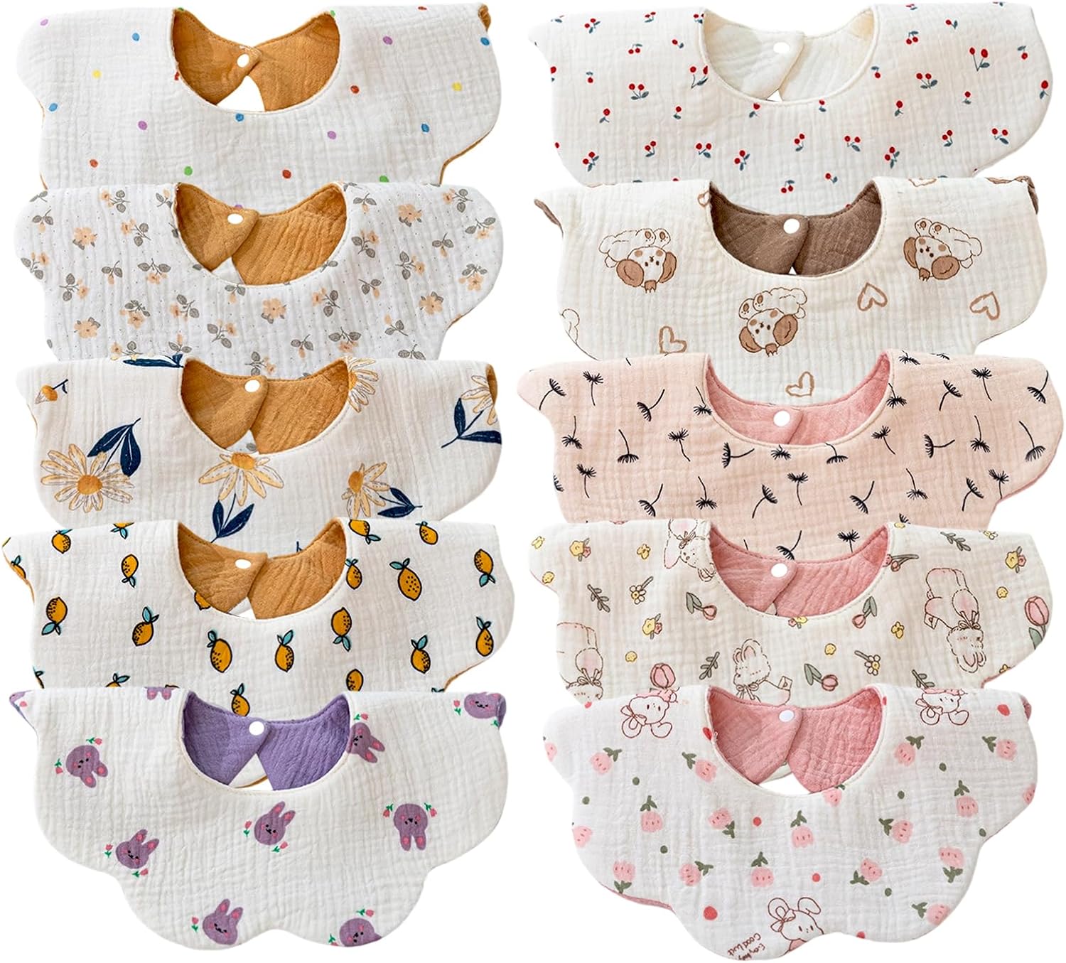Baby Bibs Muslin Drool Teething Drooling Bibs for Baby Girl Boy Muslin Cotton