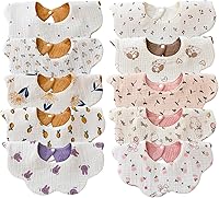 Vista 7 de Baberos de muselina para bebés, baberos para babero de dentición para bebé niña o niño de muselina de algodón
