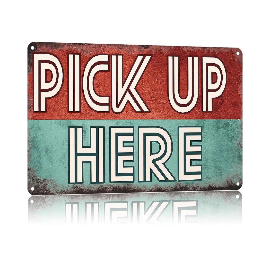 KWQDOZF Funny Metal Signs Posters PICK UP HERE Sign Wall Art for Yard Outdoor Lawn Garden Home Decor 8X12inch