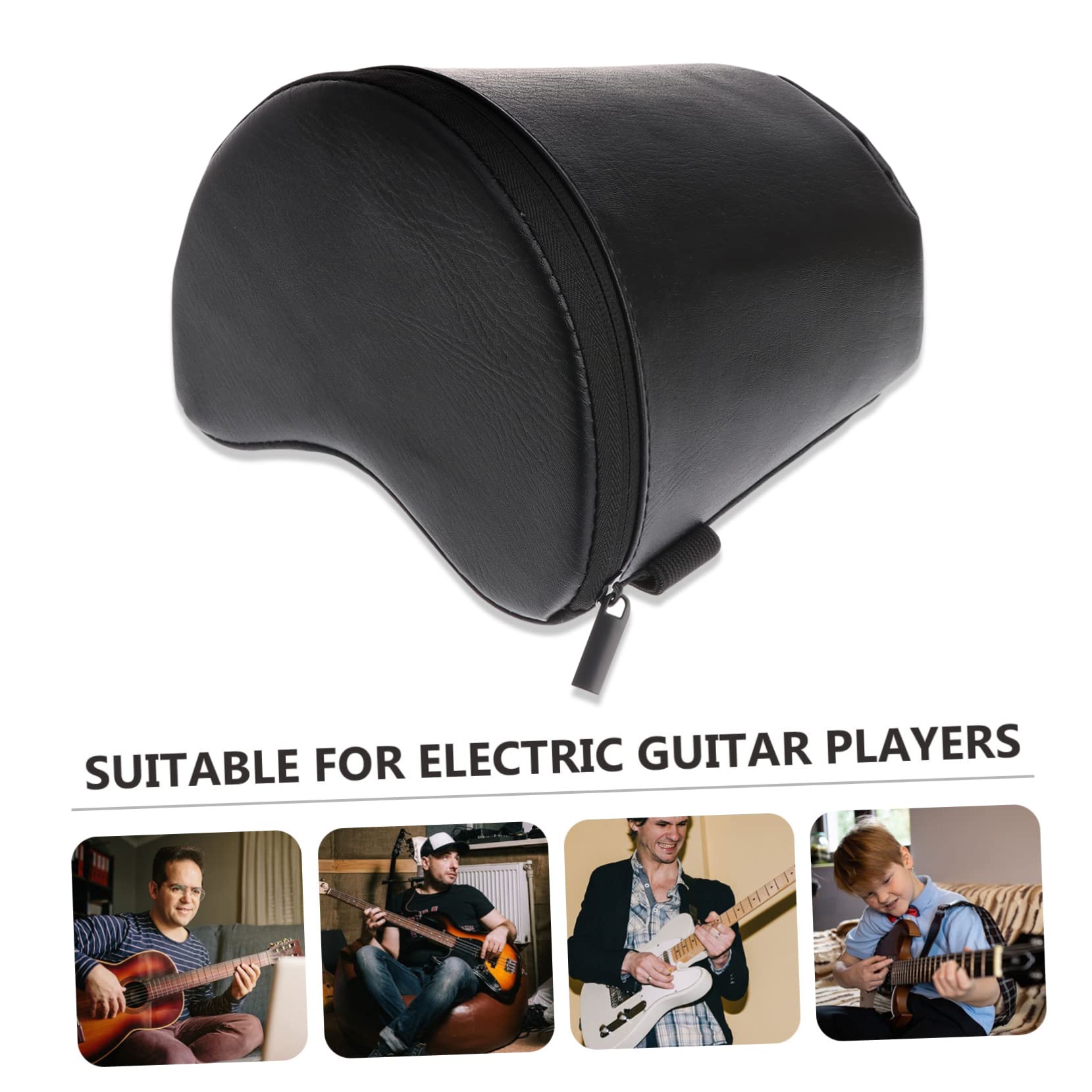 Poggiapiede per Chitarra Classica Flanger Antiscivolo Leggero Nero | Pad per Suonare la Chitarra, Similpelle e Schiuma, Postura Corretta, per Pratica Quotidiana e Performance