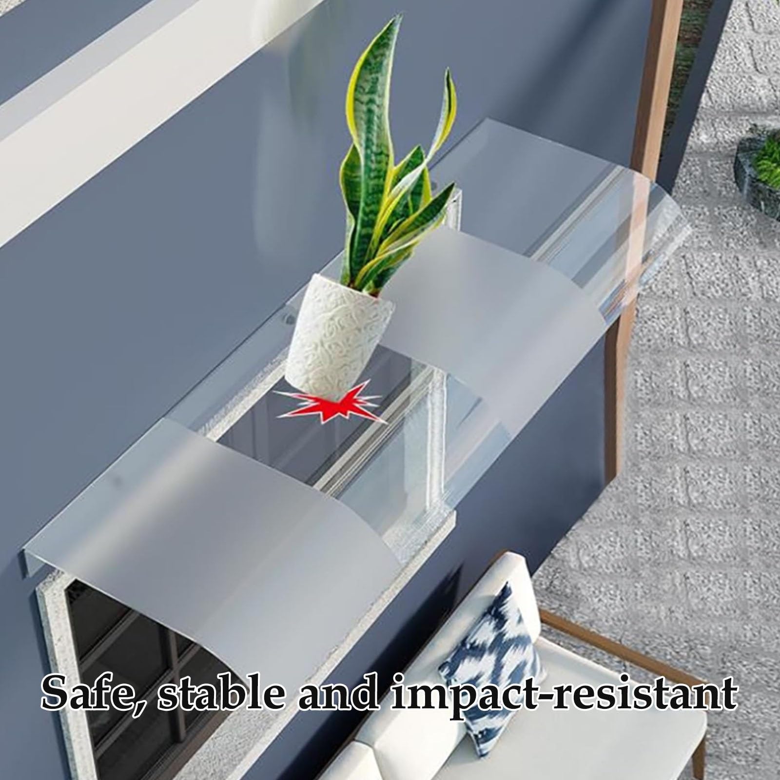 Markiza na drzwi wejściowe, przezroczysty zewnętrzny namiot na patio, namiot zewnętrzny, poliwęglan, ochrona przed deszczem UV (półprzezroczysty A, 40 x 120 cm)