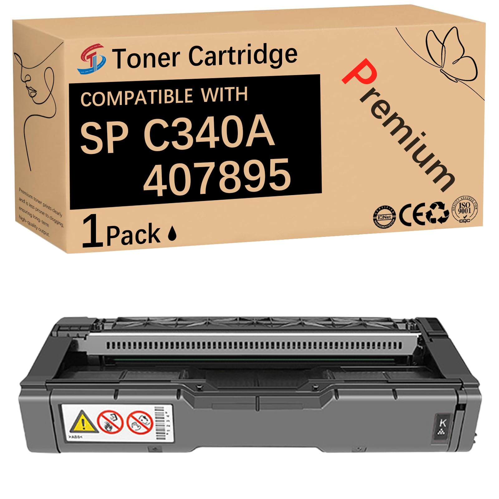 ERNITH SP C340A Toner Cartridges Compatible for Ricoh SP C340A 407895 407896 407897 407898 Toner Cartridge Work for Ricoh SP C340 C340DN C340SF Aficio