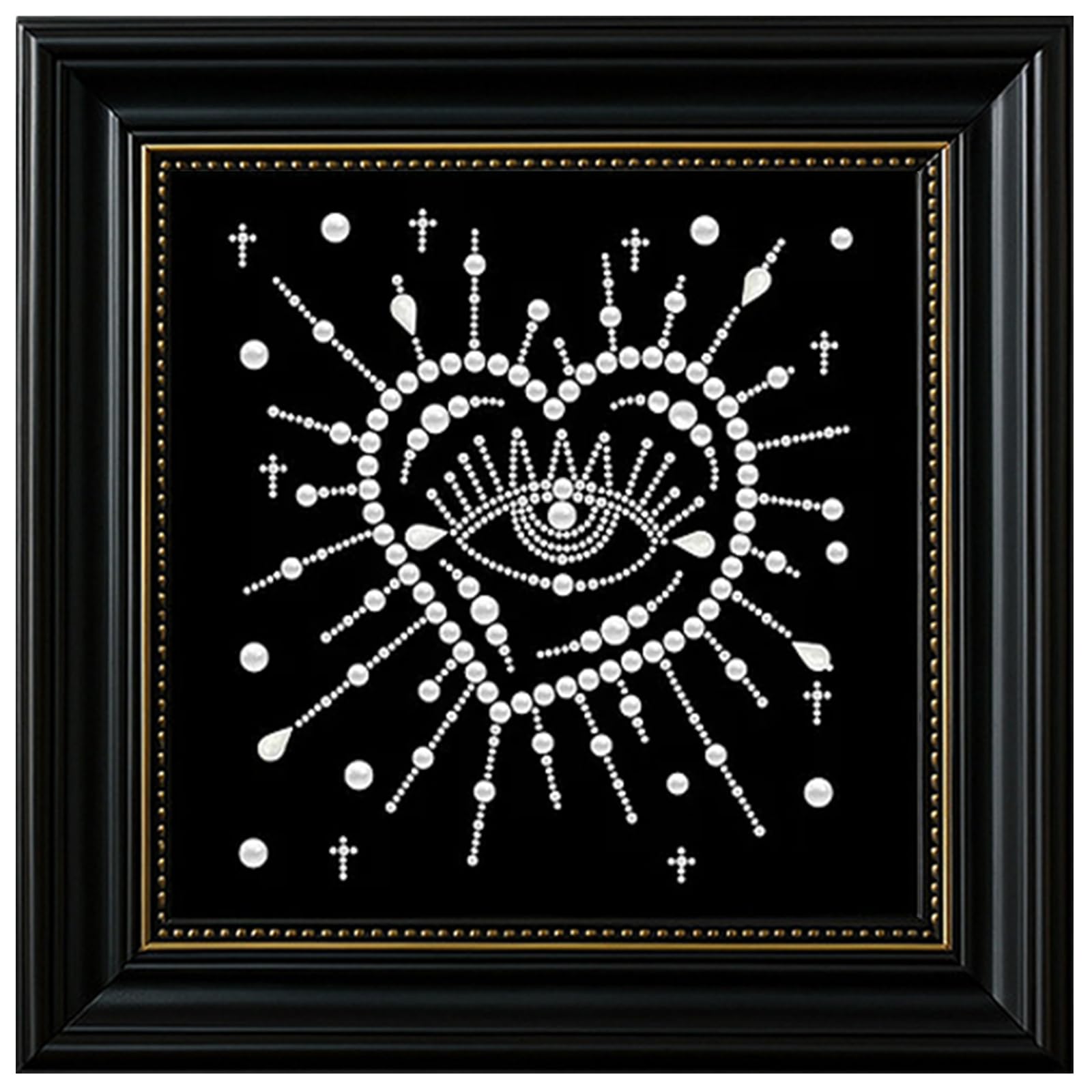 POETRYDRAW Eyes DIY Pearl Dot Painting with Frame Pearl Art Painting 27x27cm for Home Wall (ZH194)