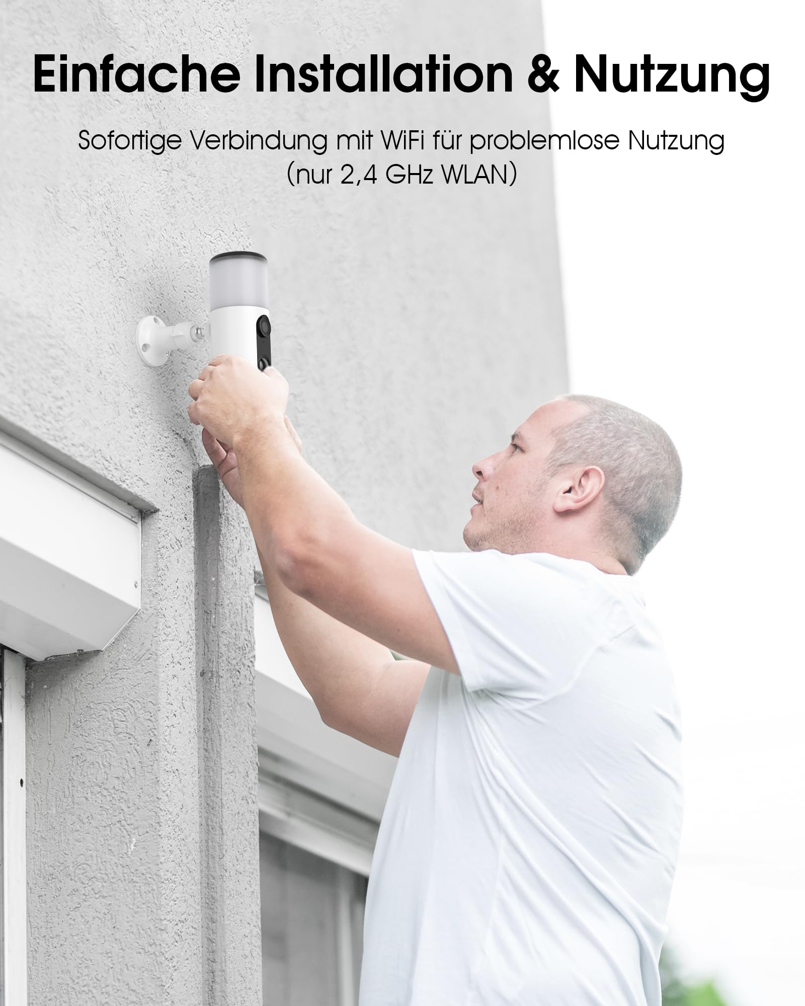 ANRAN 2K Solar Überwachungskamera Aussen mit Flutlicht | Sicherheitsleuchte mit Kamera outdoor 2,4GHz WLAN, Farbnachtsicht, PIR-Bewegungsmelder ＆Alarm,2-Wege-Audio, IP66 ,Alexa