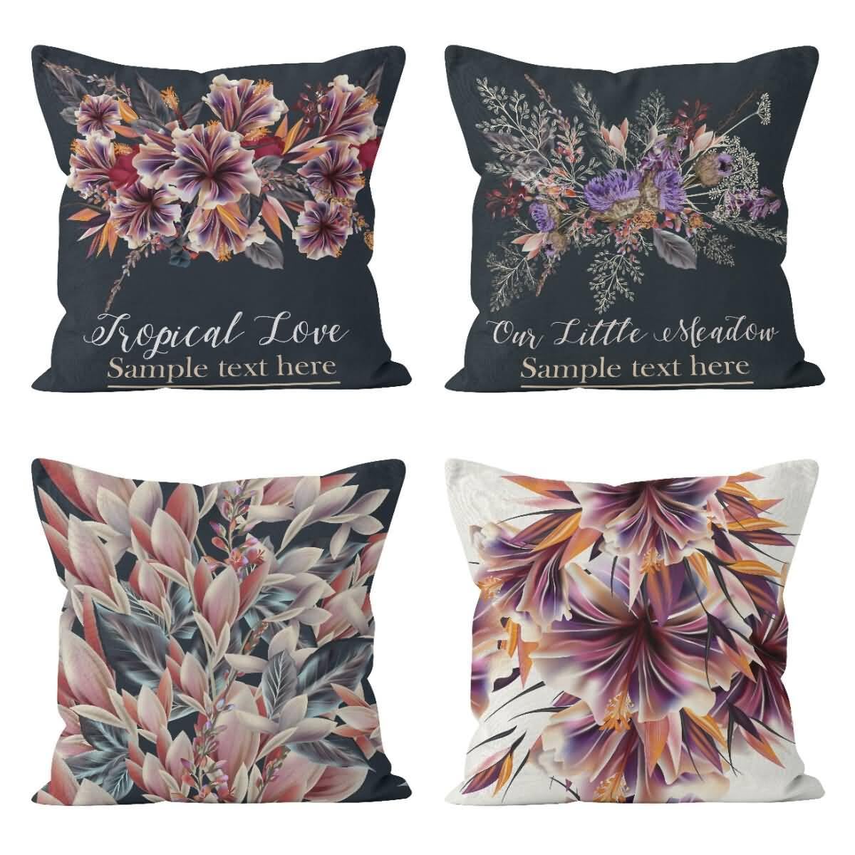 Housse de canapé matelassé et housse coussin fleur oriental