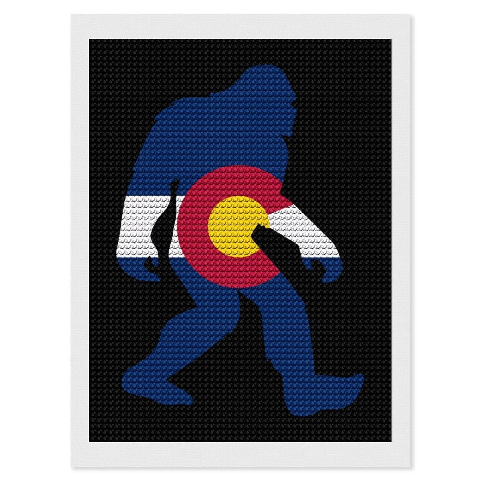 Nclqvjxzkhw Style Bigfoot Sasquatch Colorado Diamond Art Painting For Adult Round Diamonds Pictures Arts Crafts Home Wall Decor 12"X16"