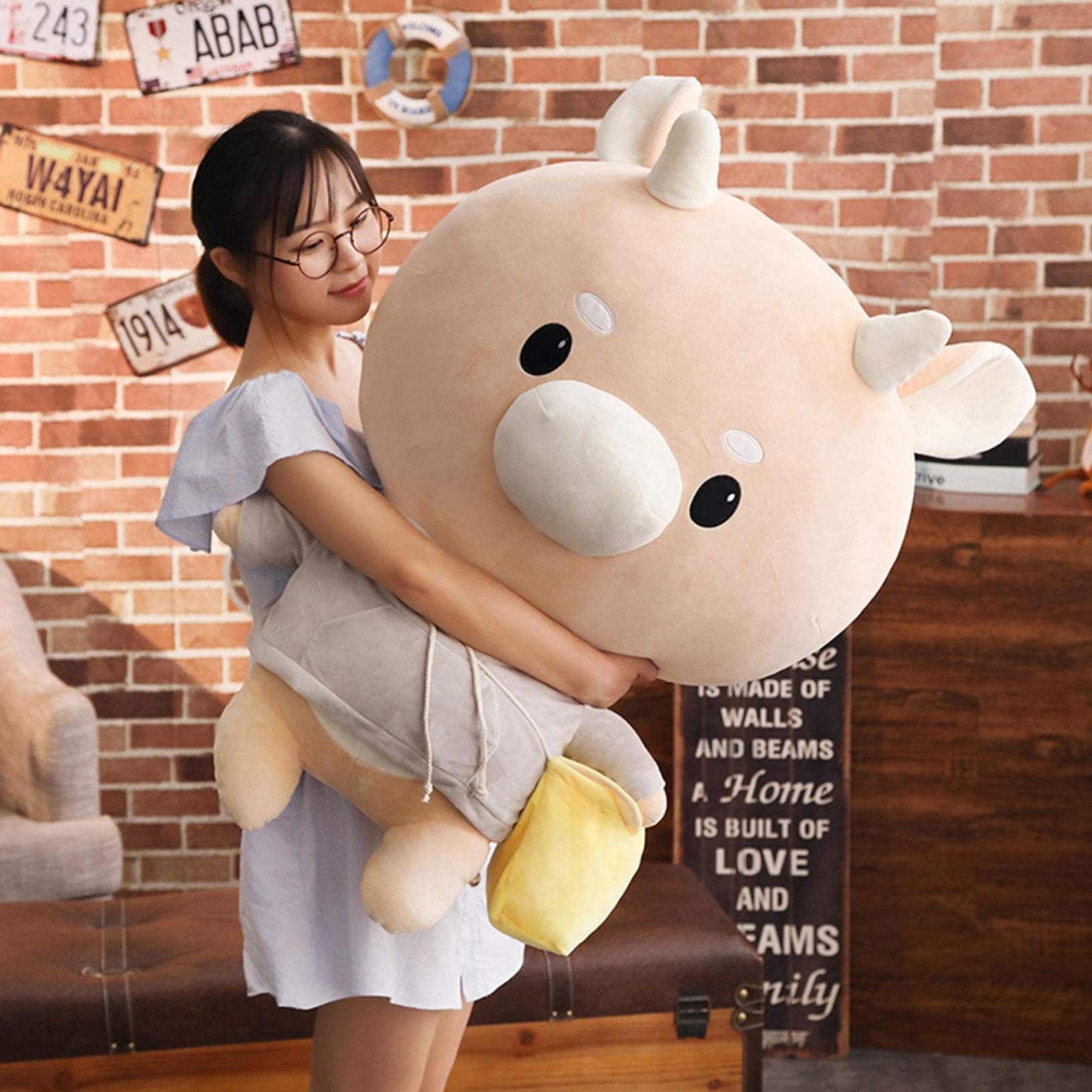 Amazon.co.jp: 牛ぬいぐるみ おもちゃ 抱き枕 ふわふわ 服着脱可 