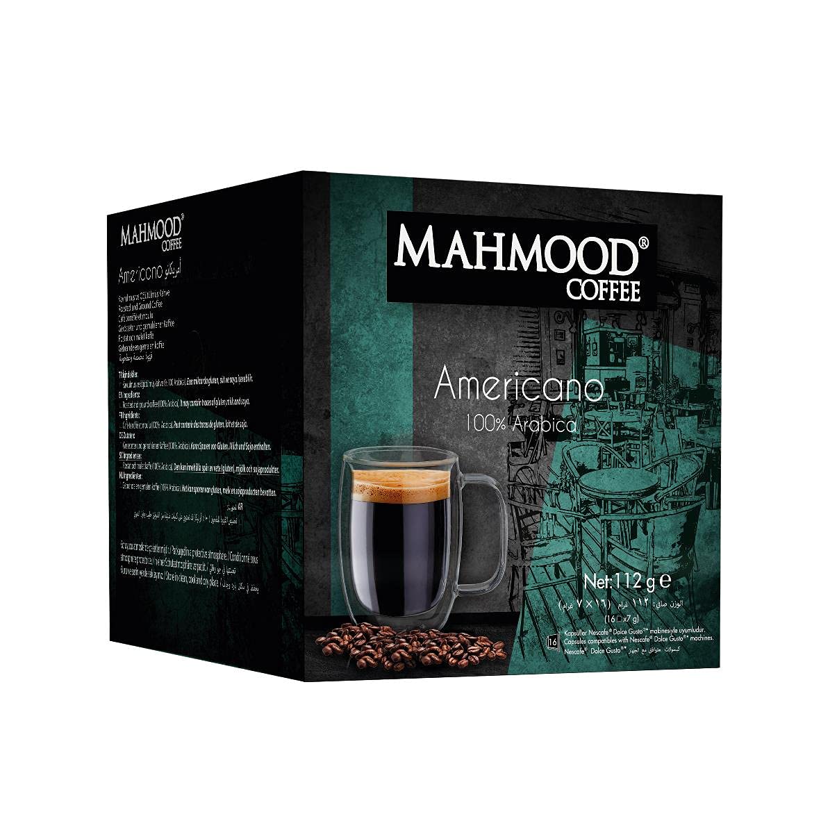 Mahmood Coffee Americano Kapsül Kahve, Dolce Gusto Uyumlu, 7gr (16'lı paket)