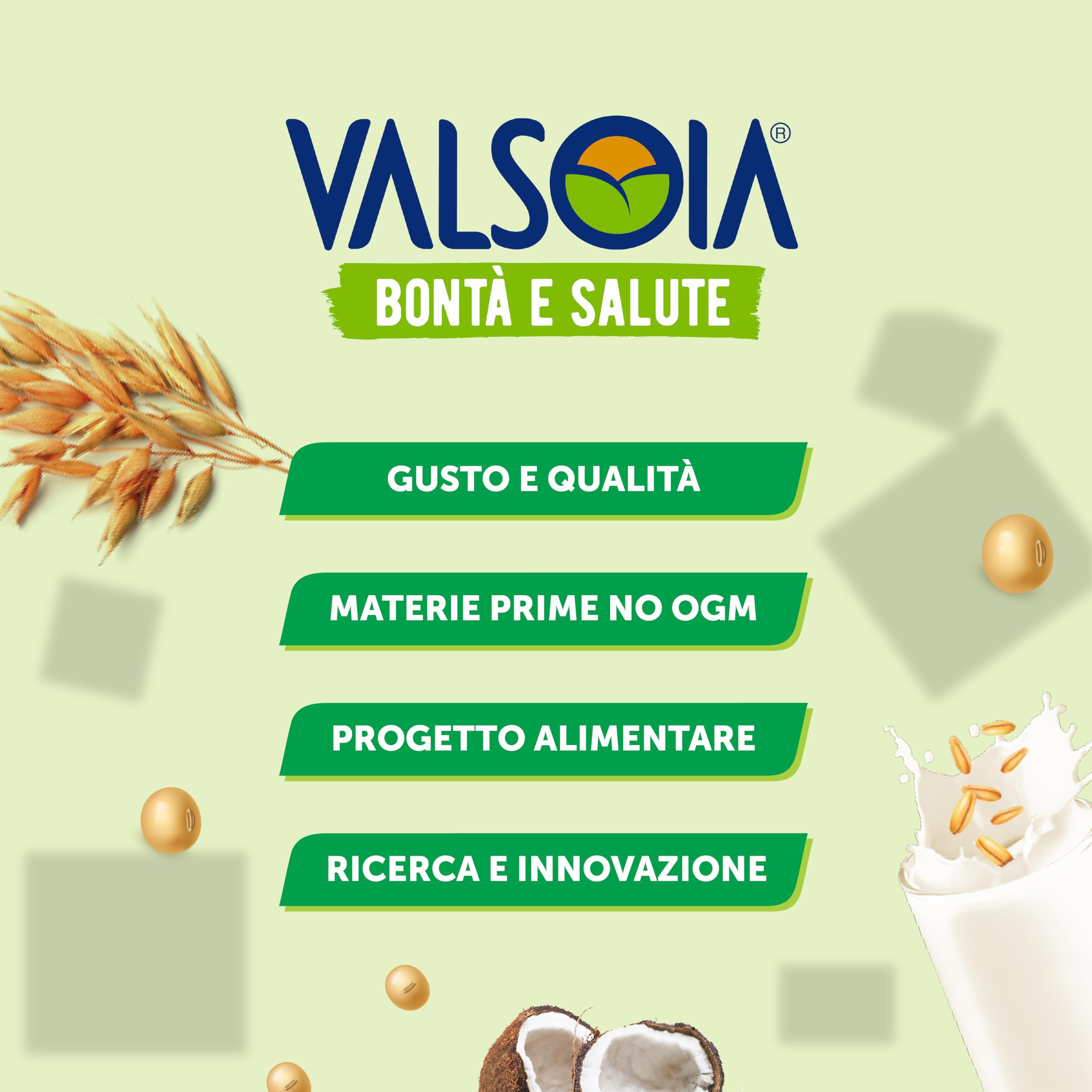 Valsoia - Bevanda Cocco Zero Zuccheri, Box da 10 Tetra Brik da 1000 ml, 100% Vegetale, Senza Lattosio, con Calcio e Vitamine, Ideale anche per Vegani, Vegetariani e Celiaci