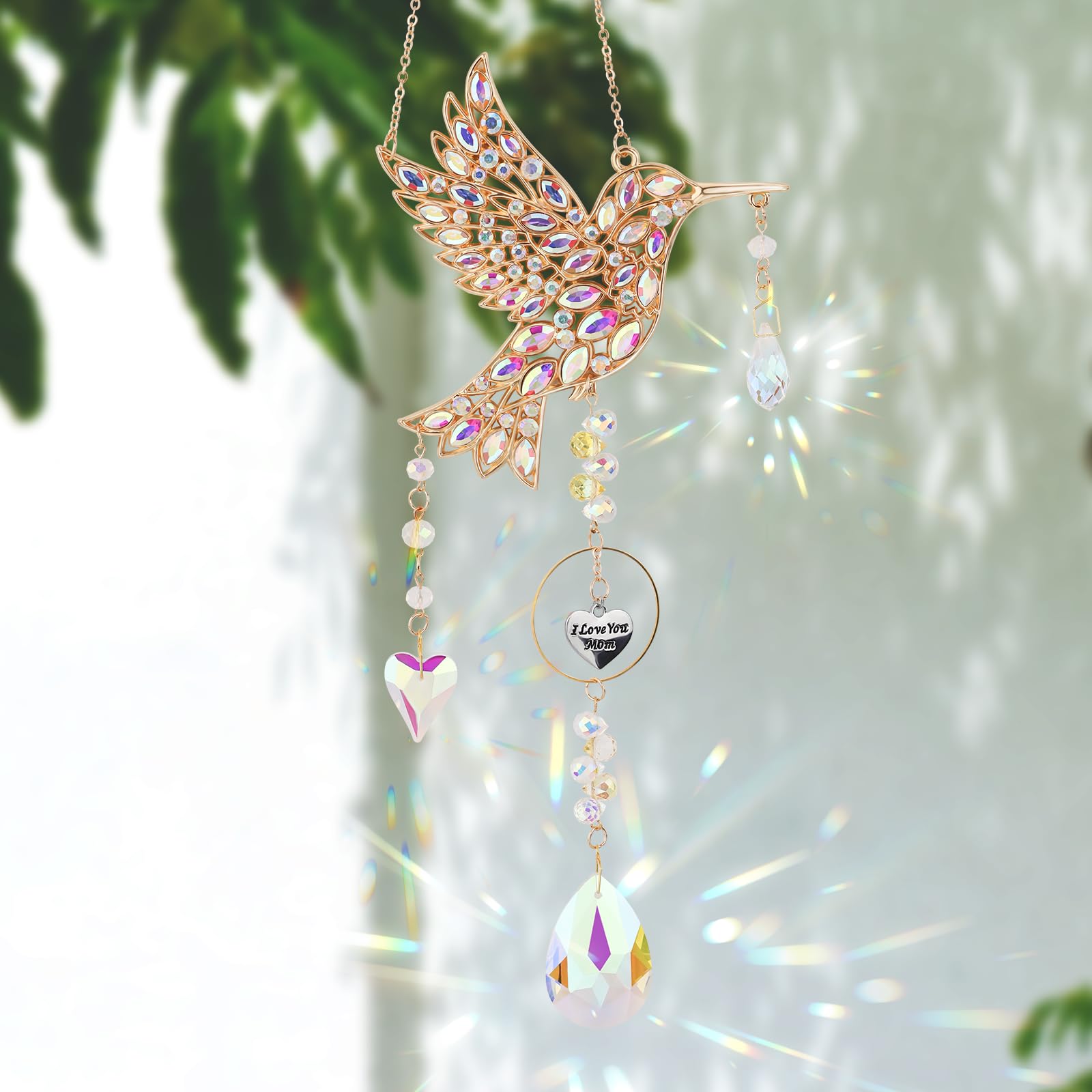 Hummingbird Crystal Suncatcher-Sun Catchers Indoor Window-Suncatchers for Windows Hanging Outdoor Indoor Sun Catcher Hummingbird Gifts Garden Decor for Women Mom Bird Lovers-image-23