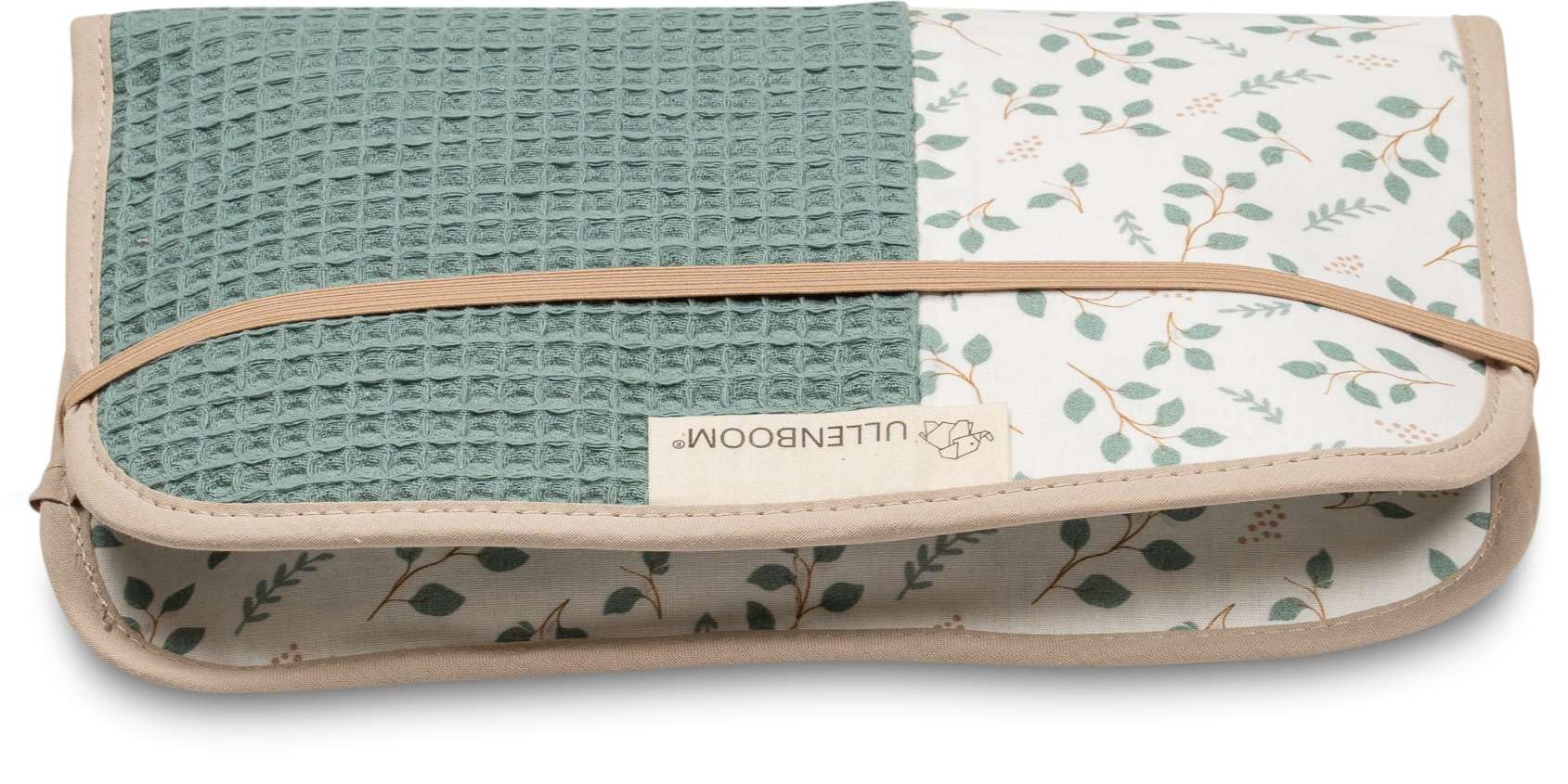 ULLENBOOM ® Windeltasche für unterwegs, Floral-Grün, Made in EU - Wickeltasche für bis zu 3 Windeln, Feuchttücher & weiteres Zubehör, Ideal als Wickelorganiser für den Kinderwagen