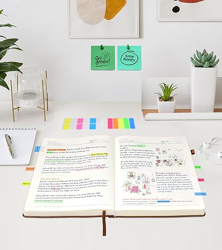 Miniatura 6 de Cuaderno rayado de 365 páginas tamaño A4, diario grande para escribir hombres y mujeres, cuaderno con rayas universitarias, diario de cuero de tapa