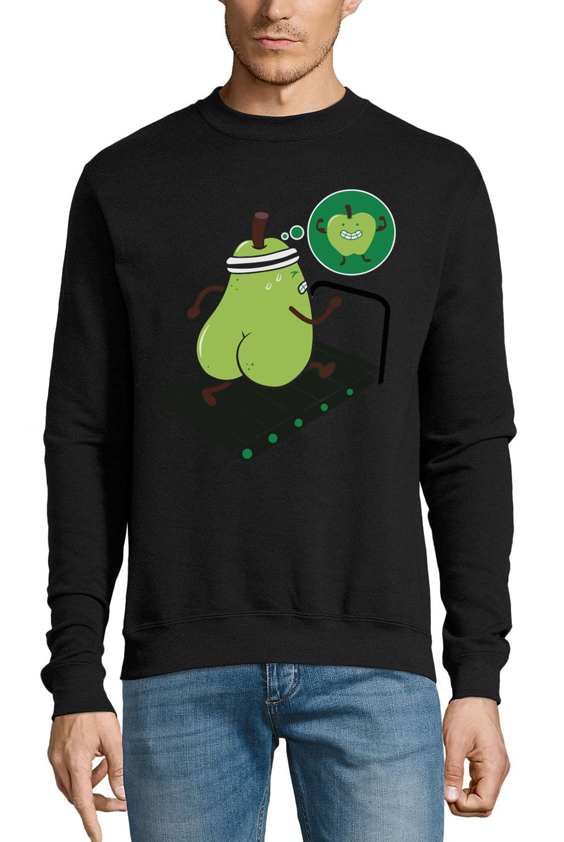 Running Pear Has A Dream Get Fit - Sudadera deportiva de algodón, color negro