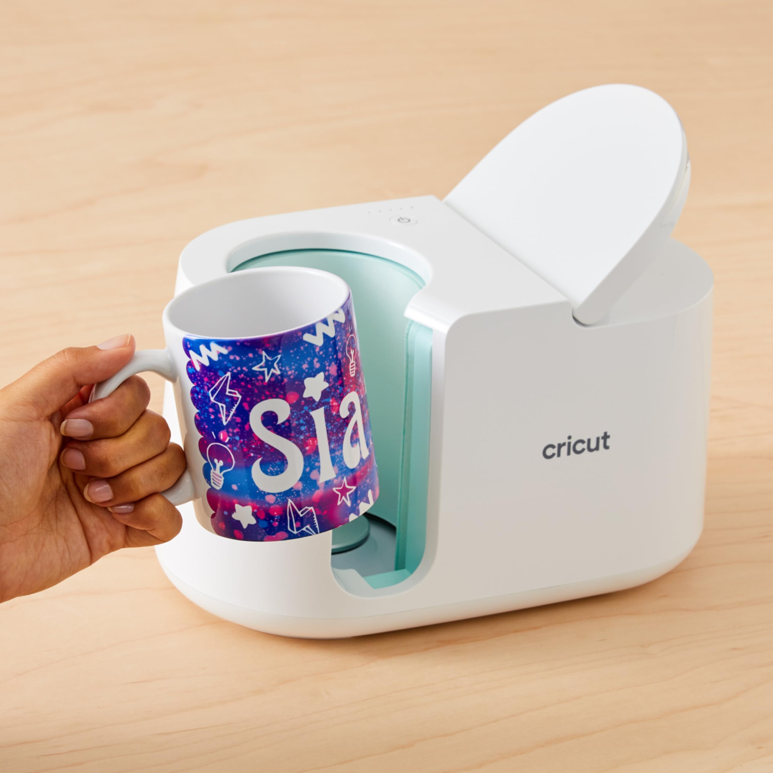 Cricut Starter kit con pressa a caldo per tazze e 12 tazze in ceramica vuote (bianco, 350 ml)
