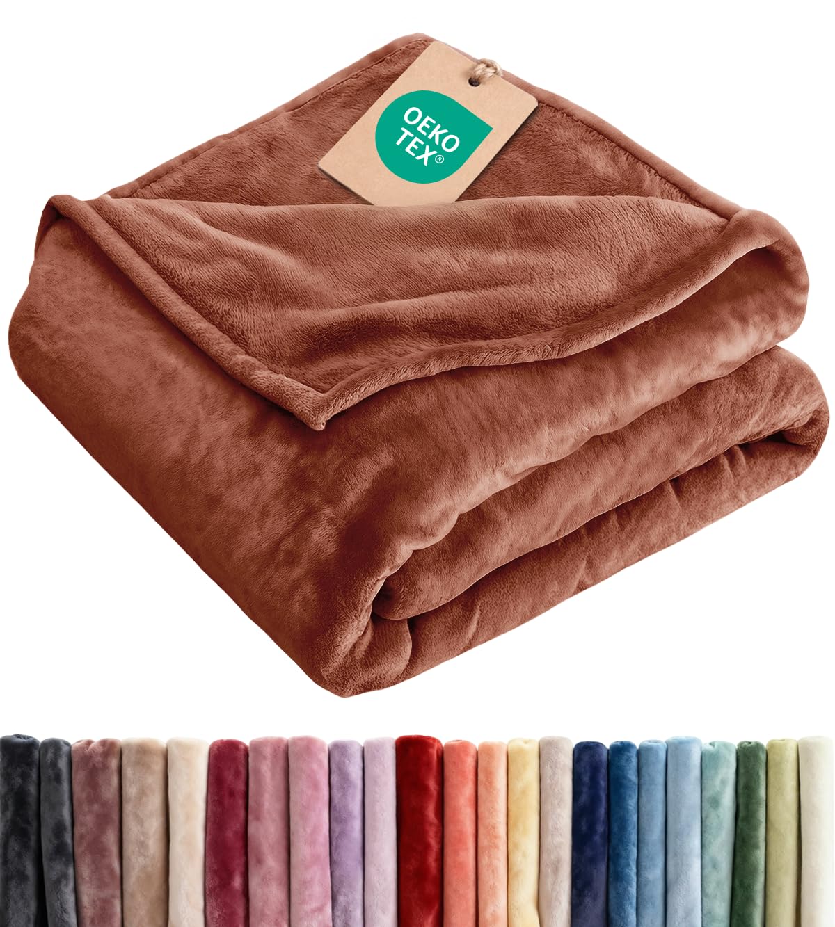 Fleece Blanket Queen - Ultra-Soft Flannel Fleece Blanket - Mocha Mousse