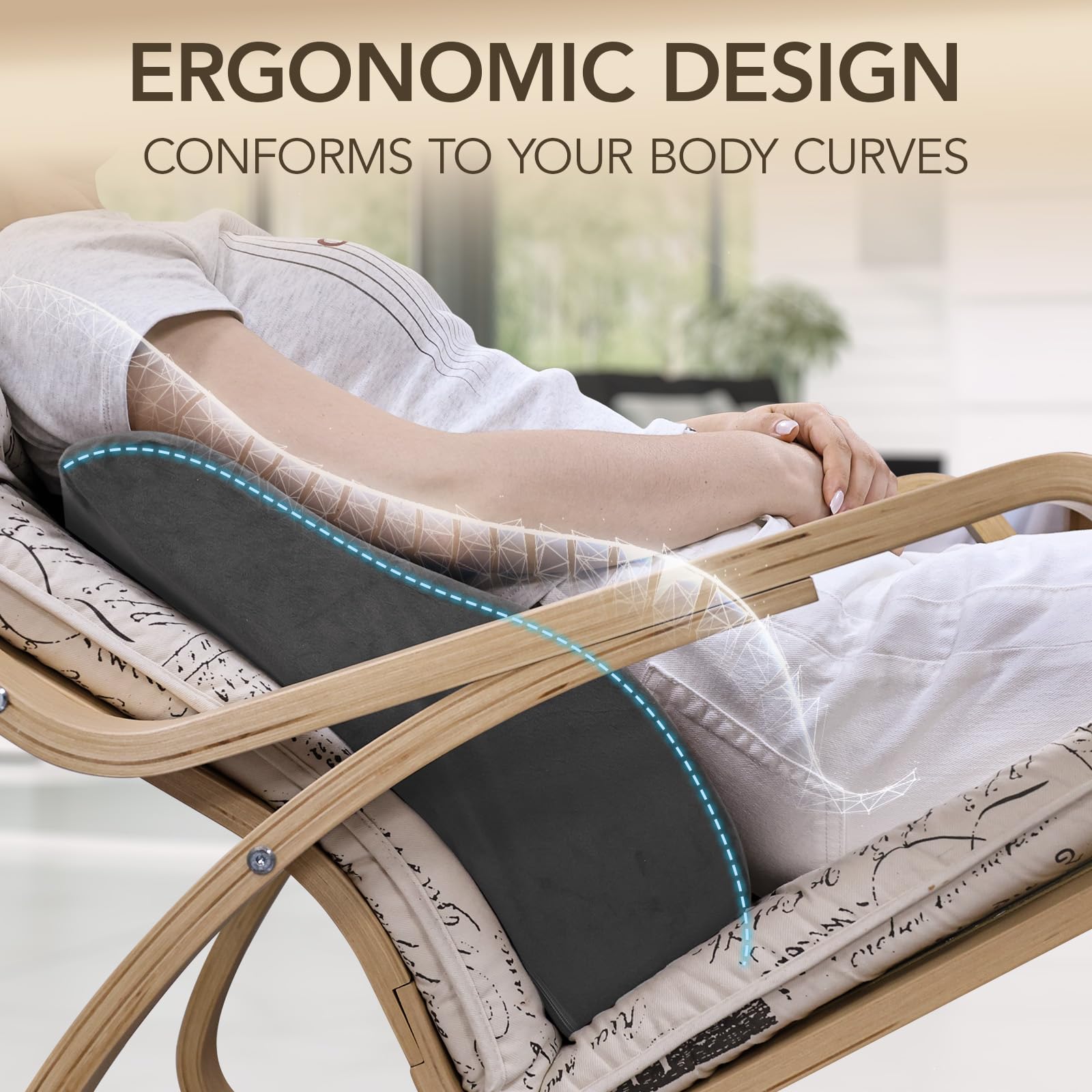 Grand coussin de soutien lombaire pour fauteuil inclinable, grand coussin de soutien du dos en mousse à mémoire de forme pour canapé et chaise de jeu, coussin ergonomique pour personnes âgées avec