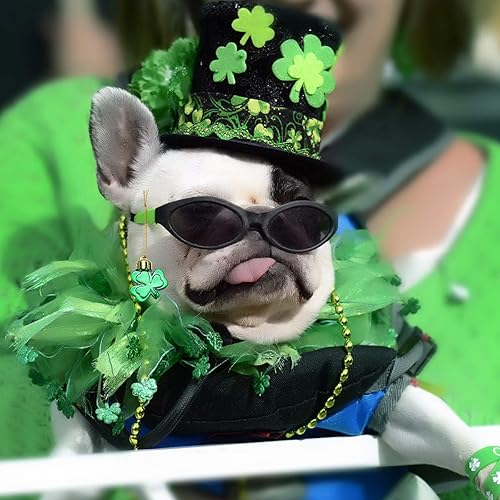 Miniatura 5 de Amosfun 12 adornos de tréboles del día de San Patricio, adornos de trébol de buena suerte, adornos colgantes para bolas de árbol, estante de mesa,