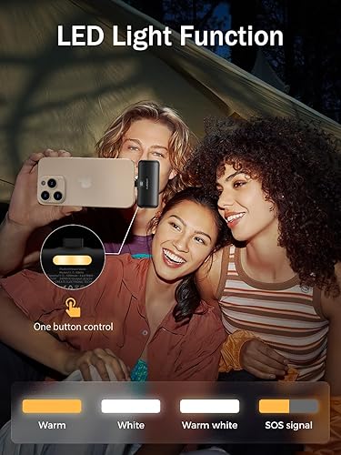 Miniatura 5 de Taegila Cargador portátil pequeño USB C Power Bank de 5000 mAh, mini batería de teléfono celular con cable integrado, pantalla LCD y luz LED para